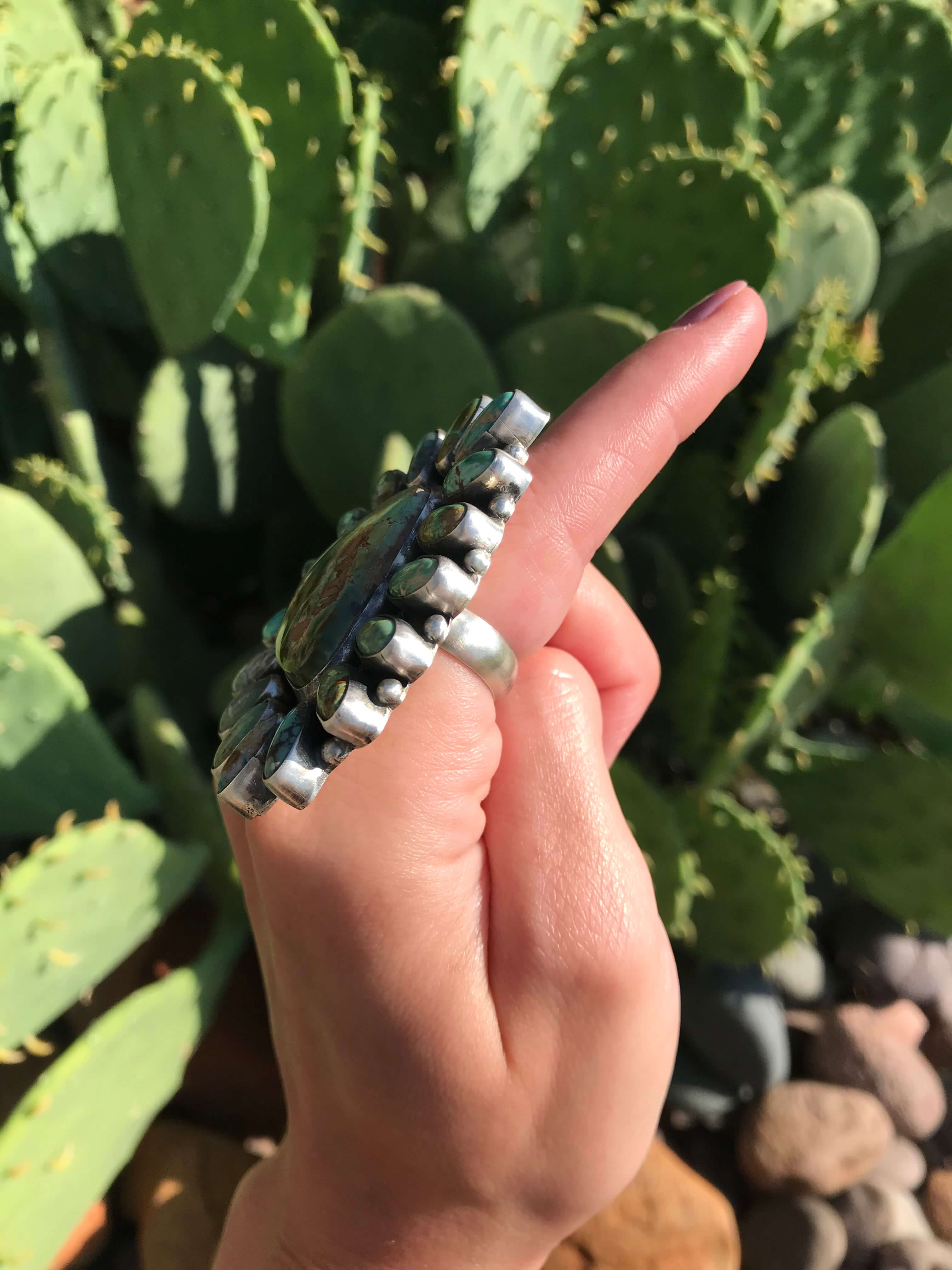 The Santo Turquoise Cluster Ring, Sz. 8.5 - Image 6