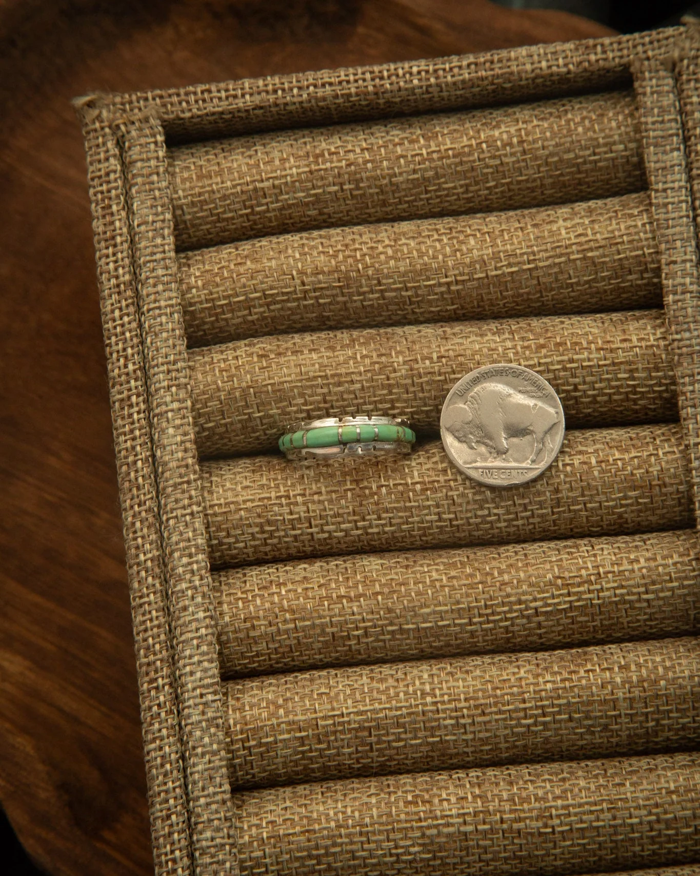 The Scalloped Inlay Ring in Green - Image 3