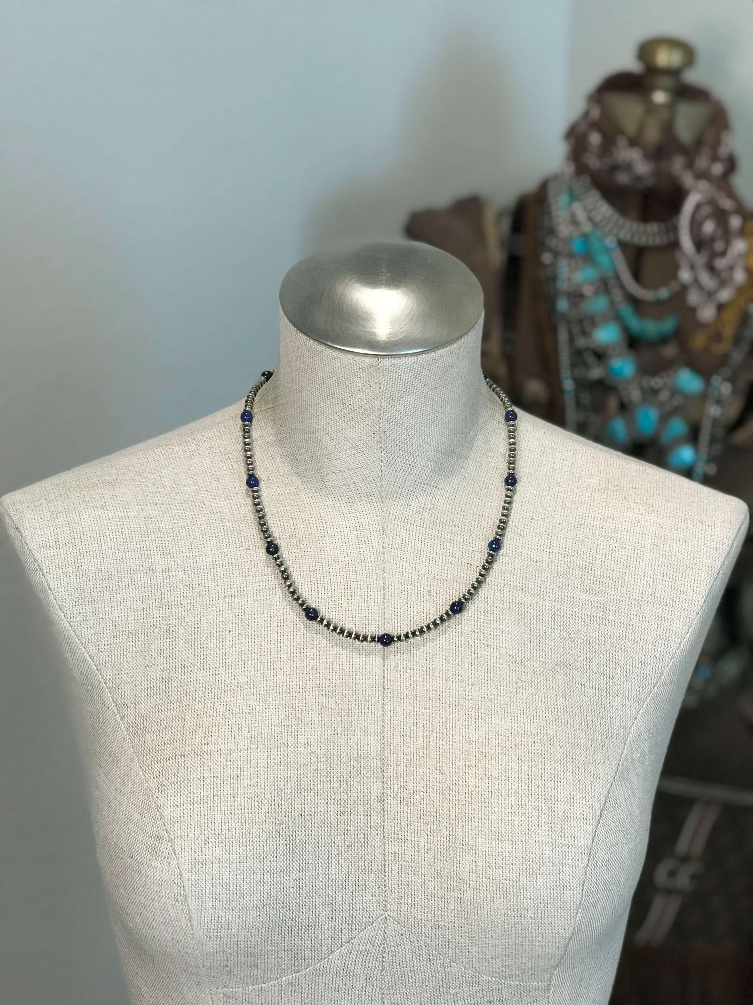 The Slade Necklace in Lapis, 19" - Image 3