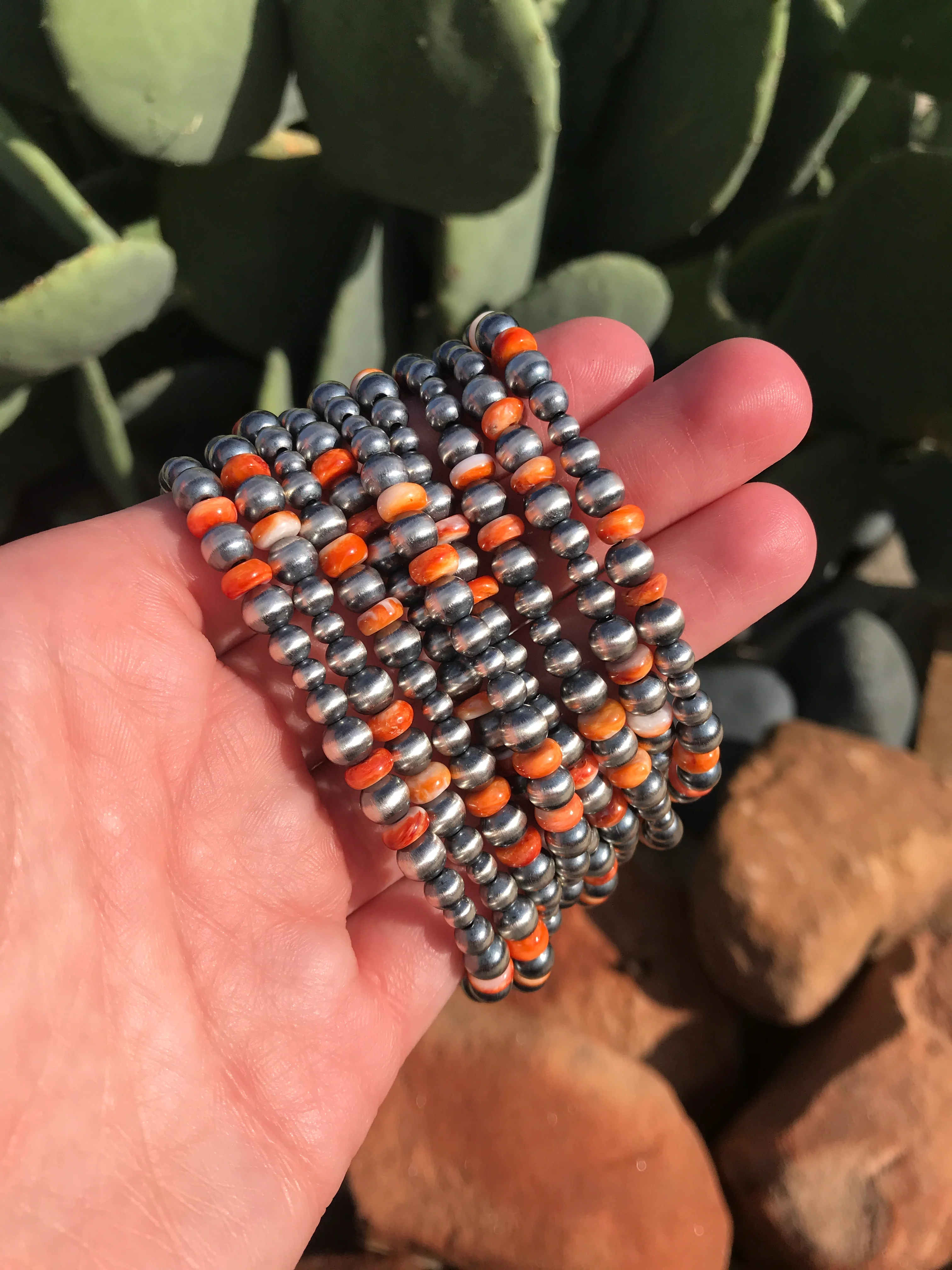 The Stillwater Bracelet in Orange Spiny - Image 2