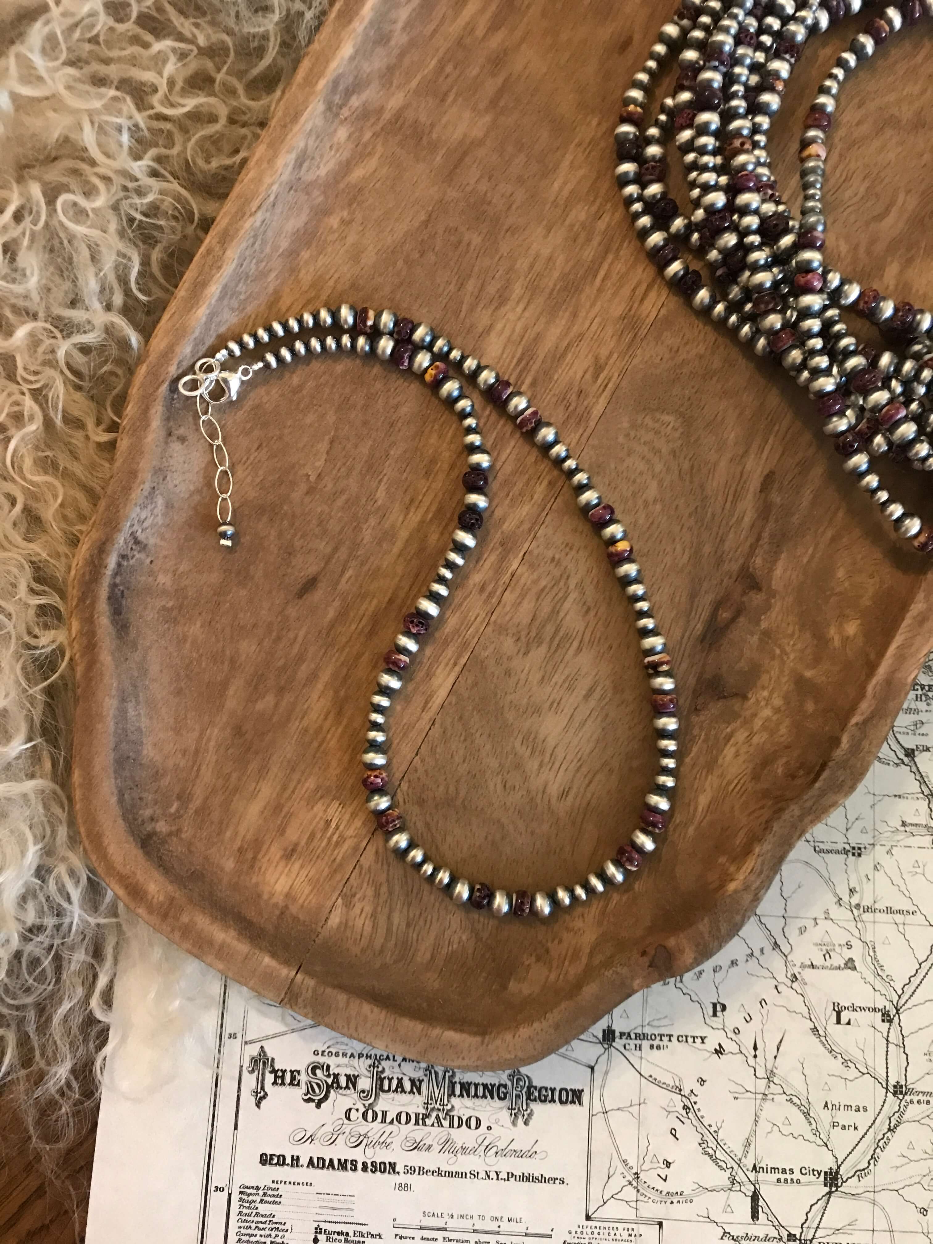 The Stillwater Necklace in Purple Spiny