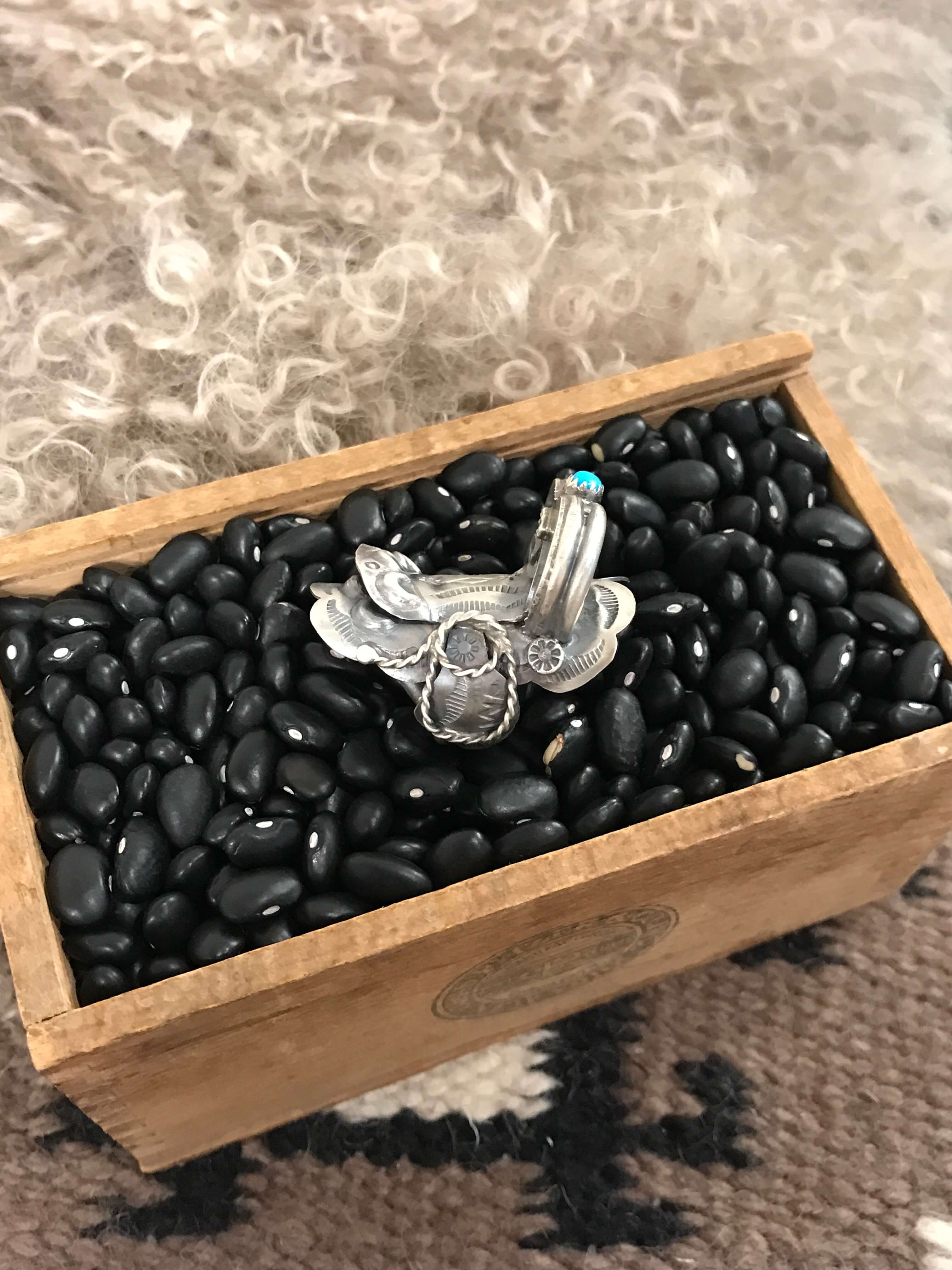 The Takoda Saddle Turquoise Ring 2, Sz 8 - Image 2