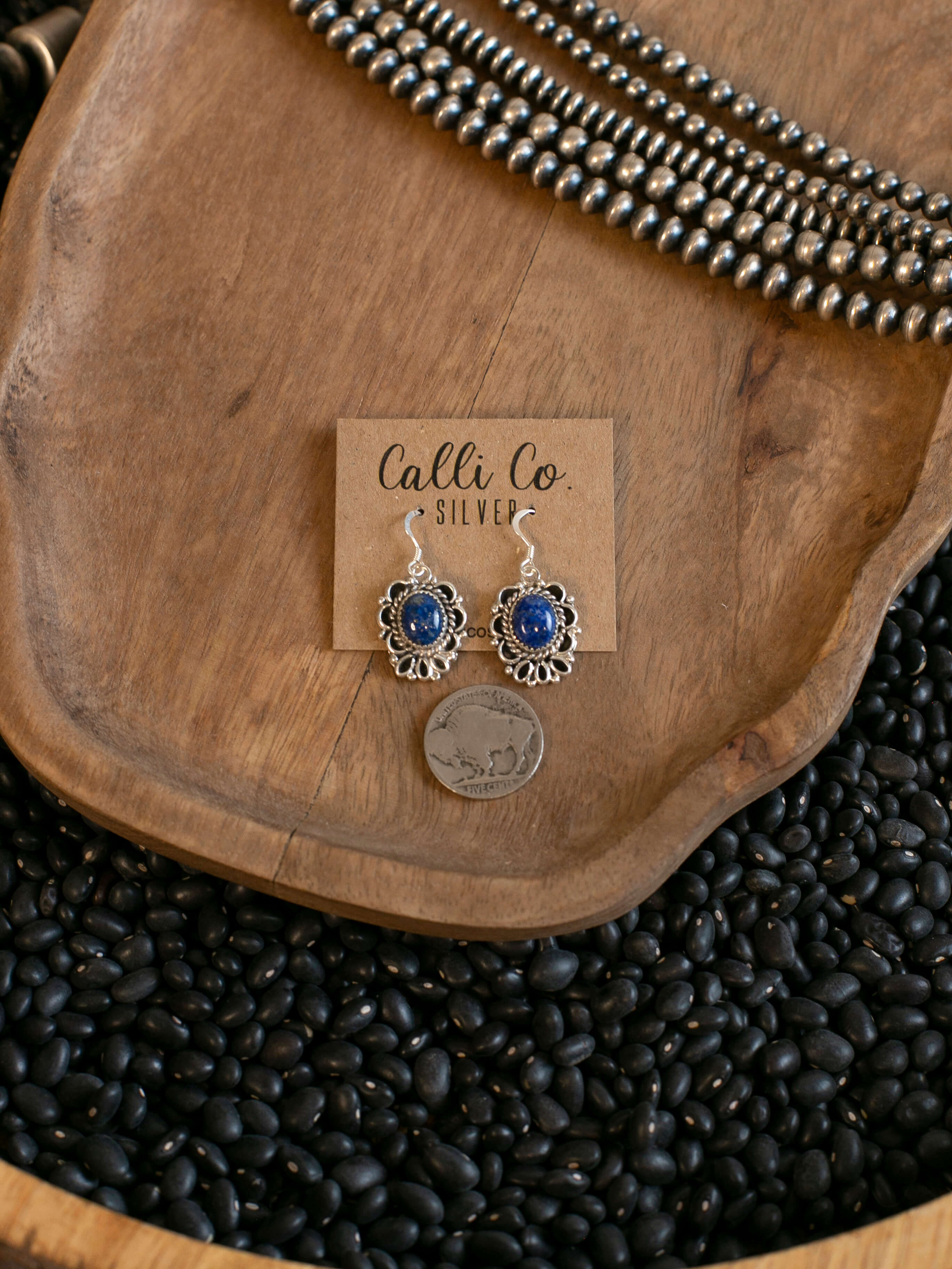 The Talia Earrings in Lapis, 1 - Image 2