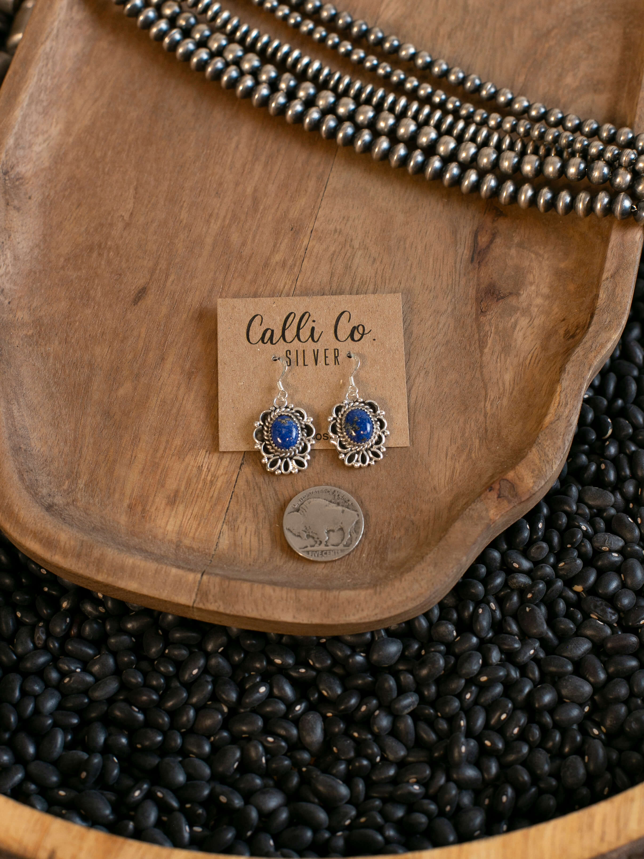 The Talia Earrings in Lapis, 3 - Image 2