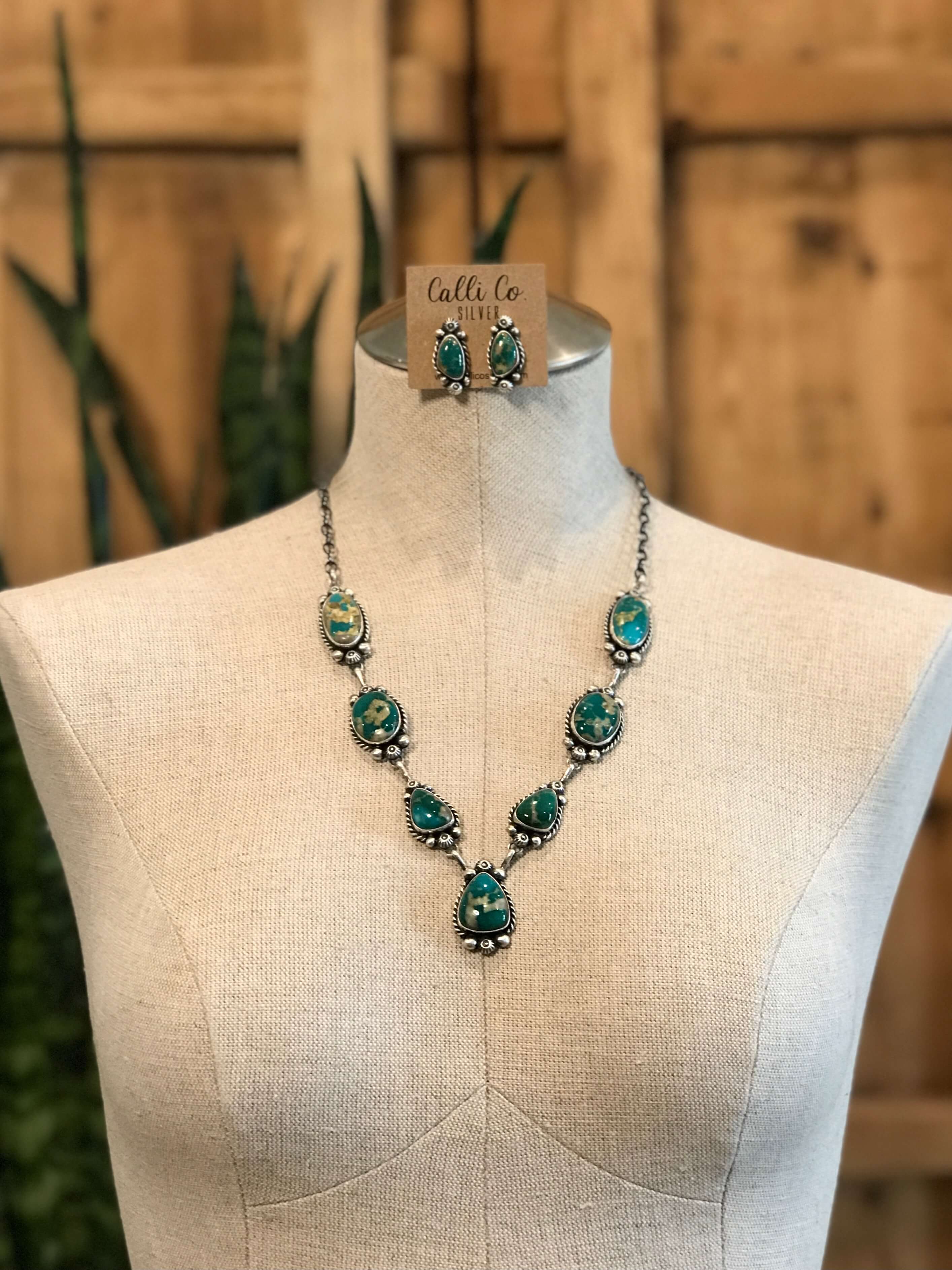 The Talula Turquoise Statement Necklace Set - Image 2