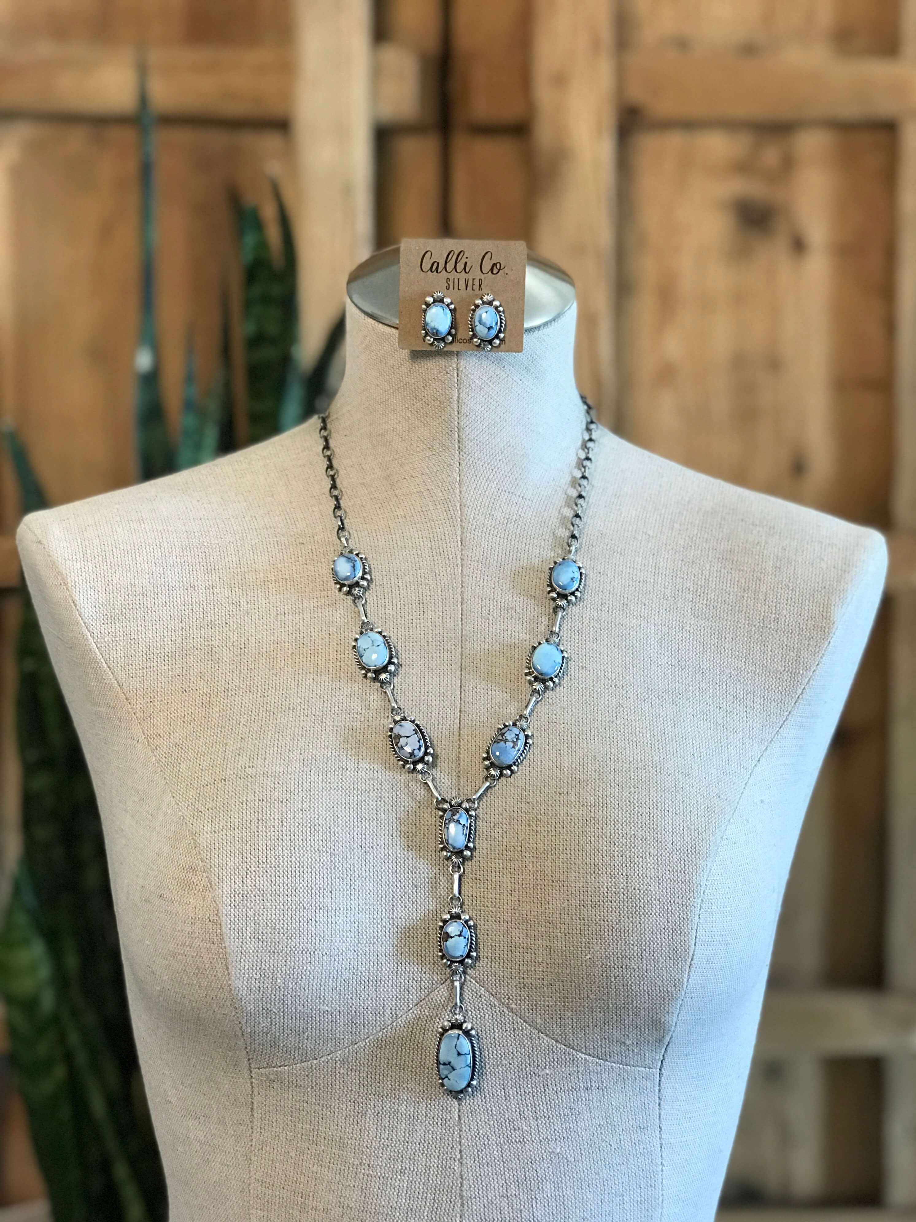 The Teca Turquoise Lariat Necklace Set - Image 3