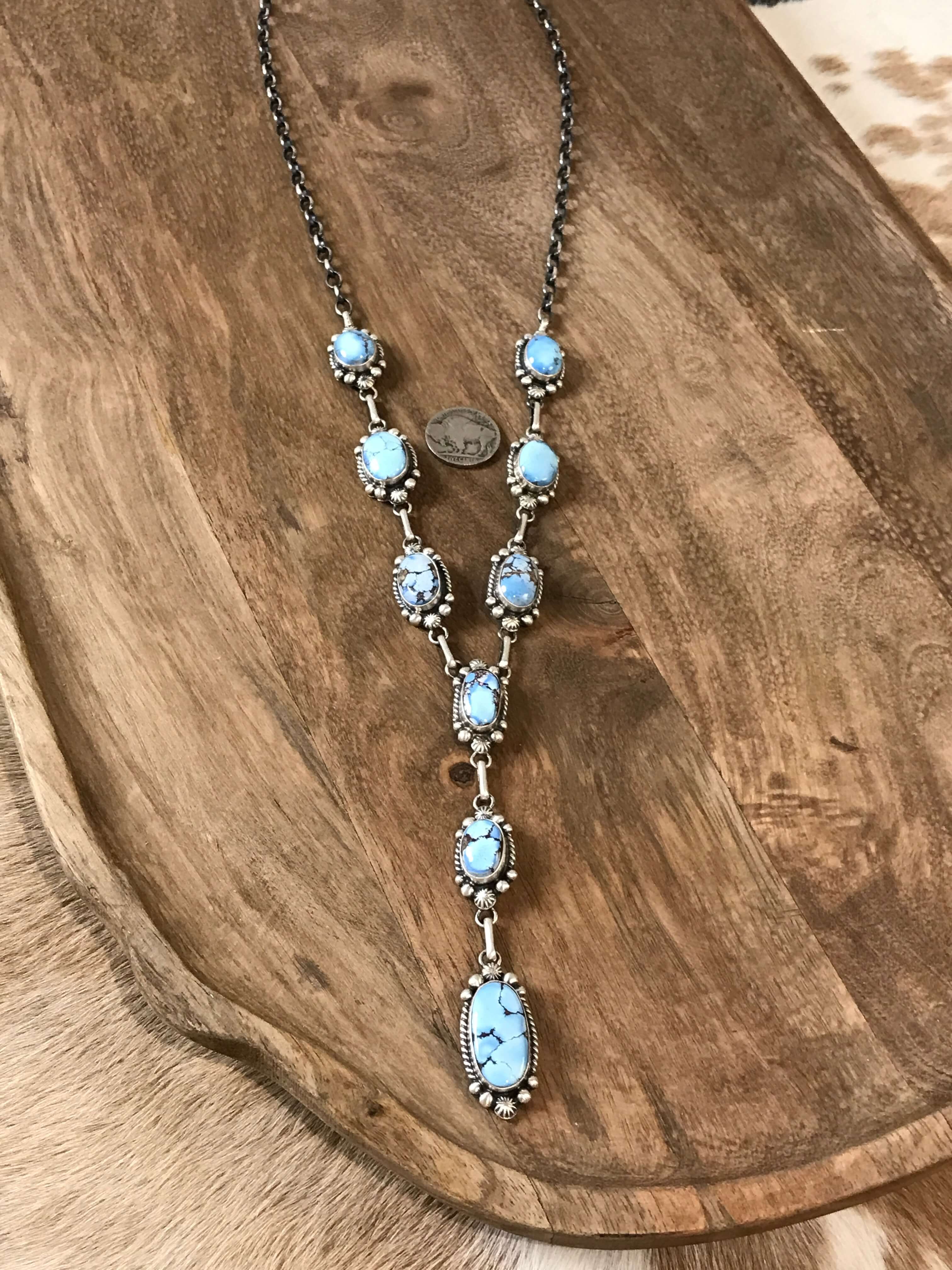 The Teca Turquoise Lariat Necklace Set - Image 6
