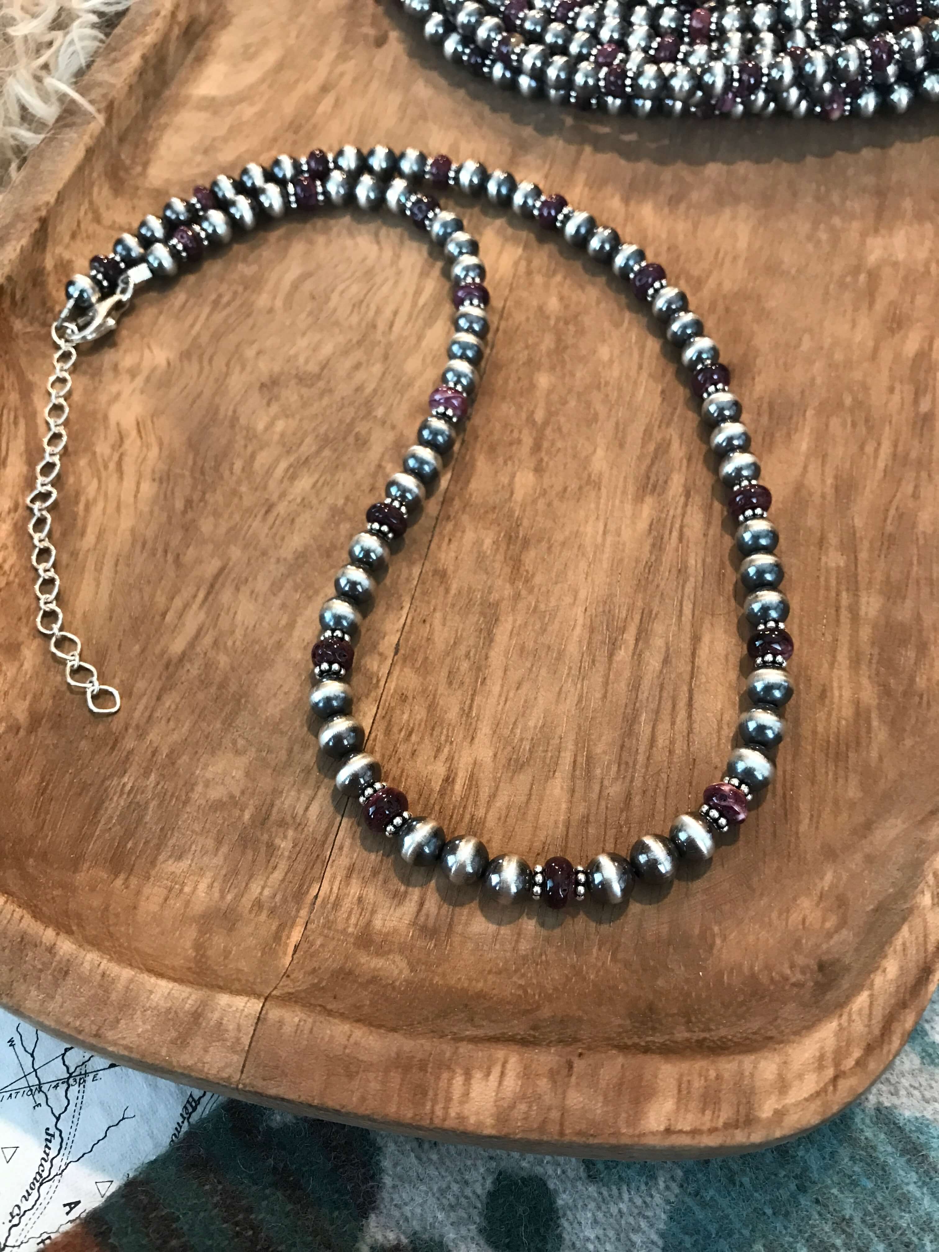 The Teigen Necklace in Purple Spiny, 21" - Image 4