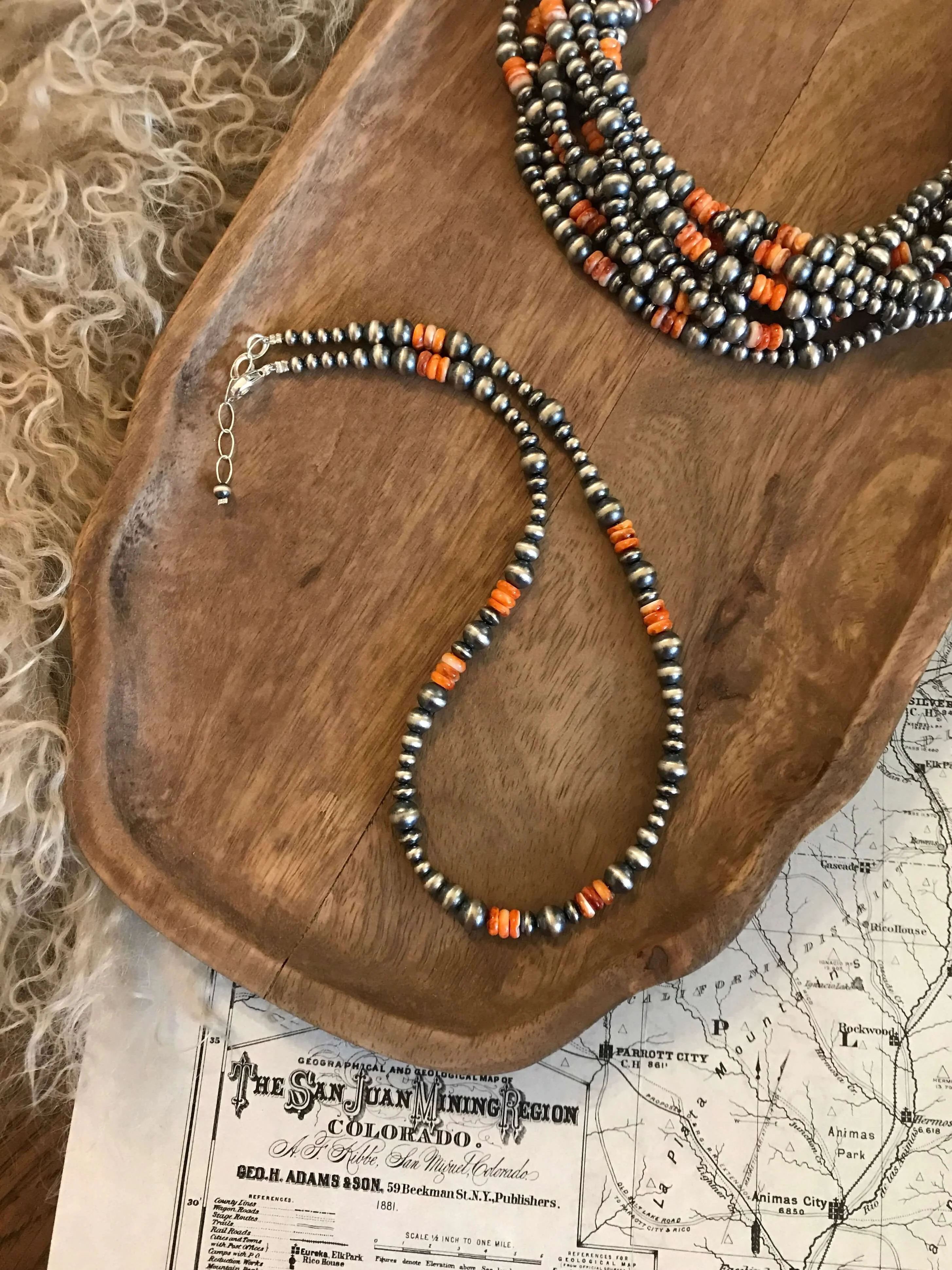 The Telluride Necklace in Orange Spiny