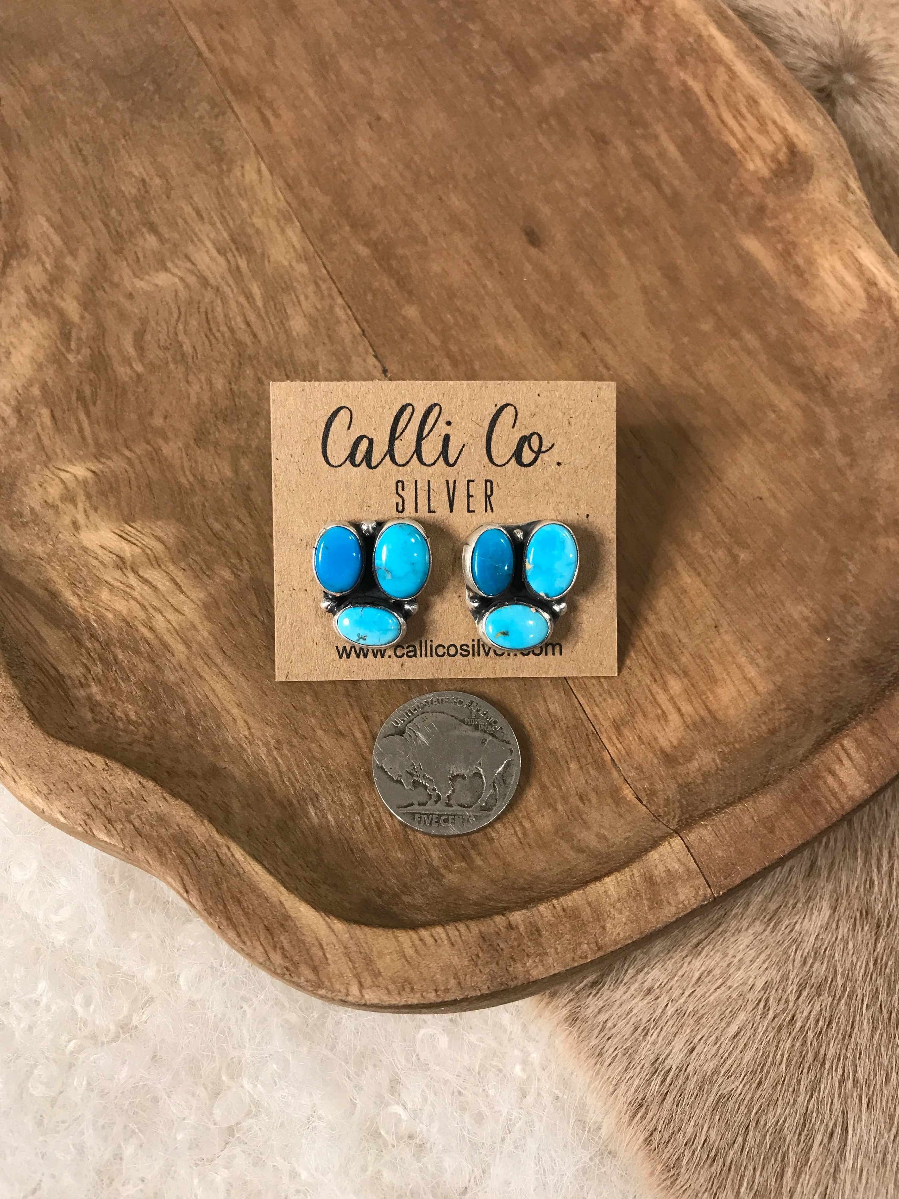 The Tempe Turquoise Cluster Earrings, 14 - Image 2