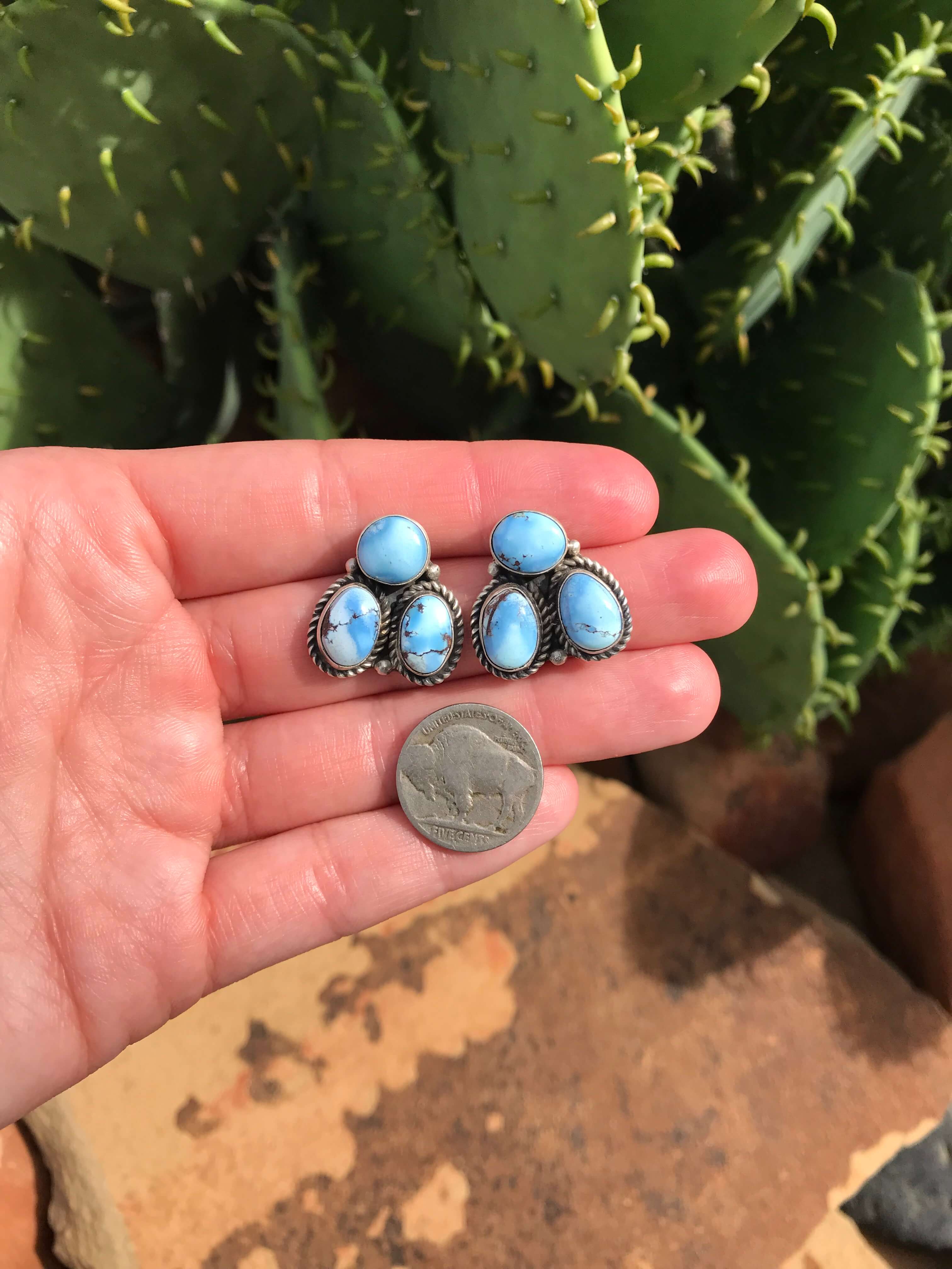 The Tempe Turquoise Cluster Earrings, 1 - Image 2