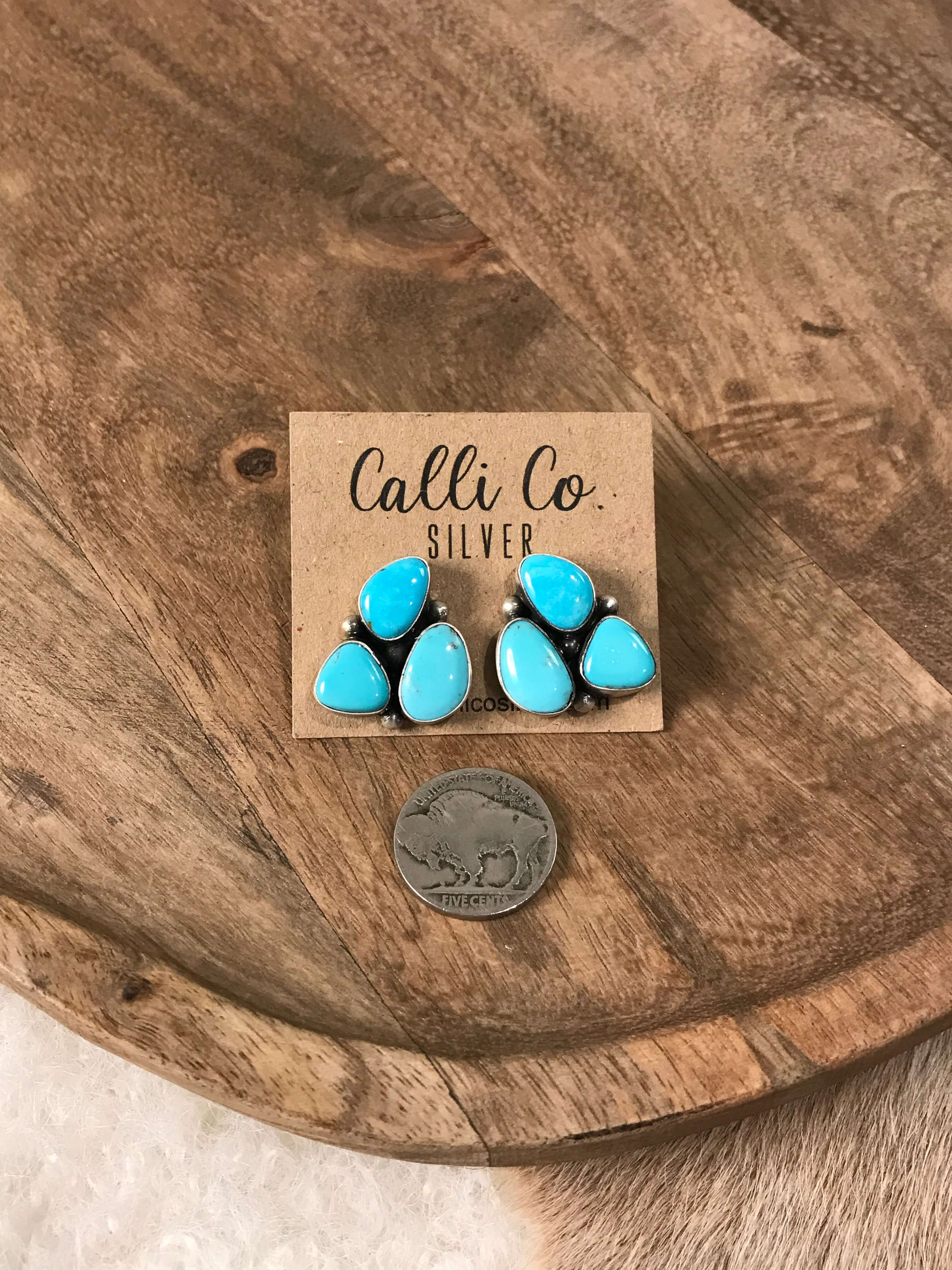 The Tempe Turquoise Cluster Earrings, 5 - Image 2