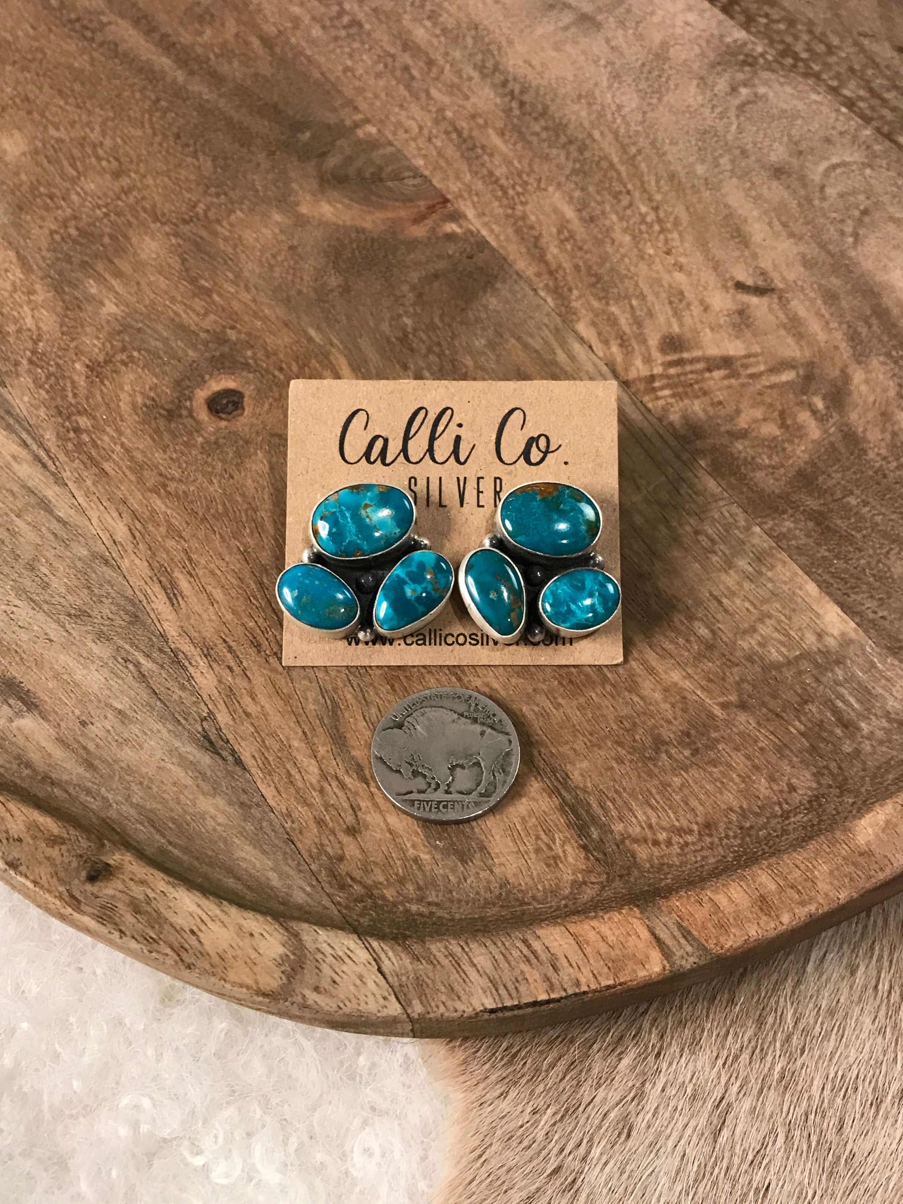 The Tempe Turquoise Cluster Earrings, 6 - Image 2