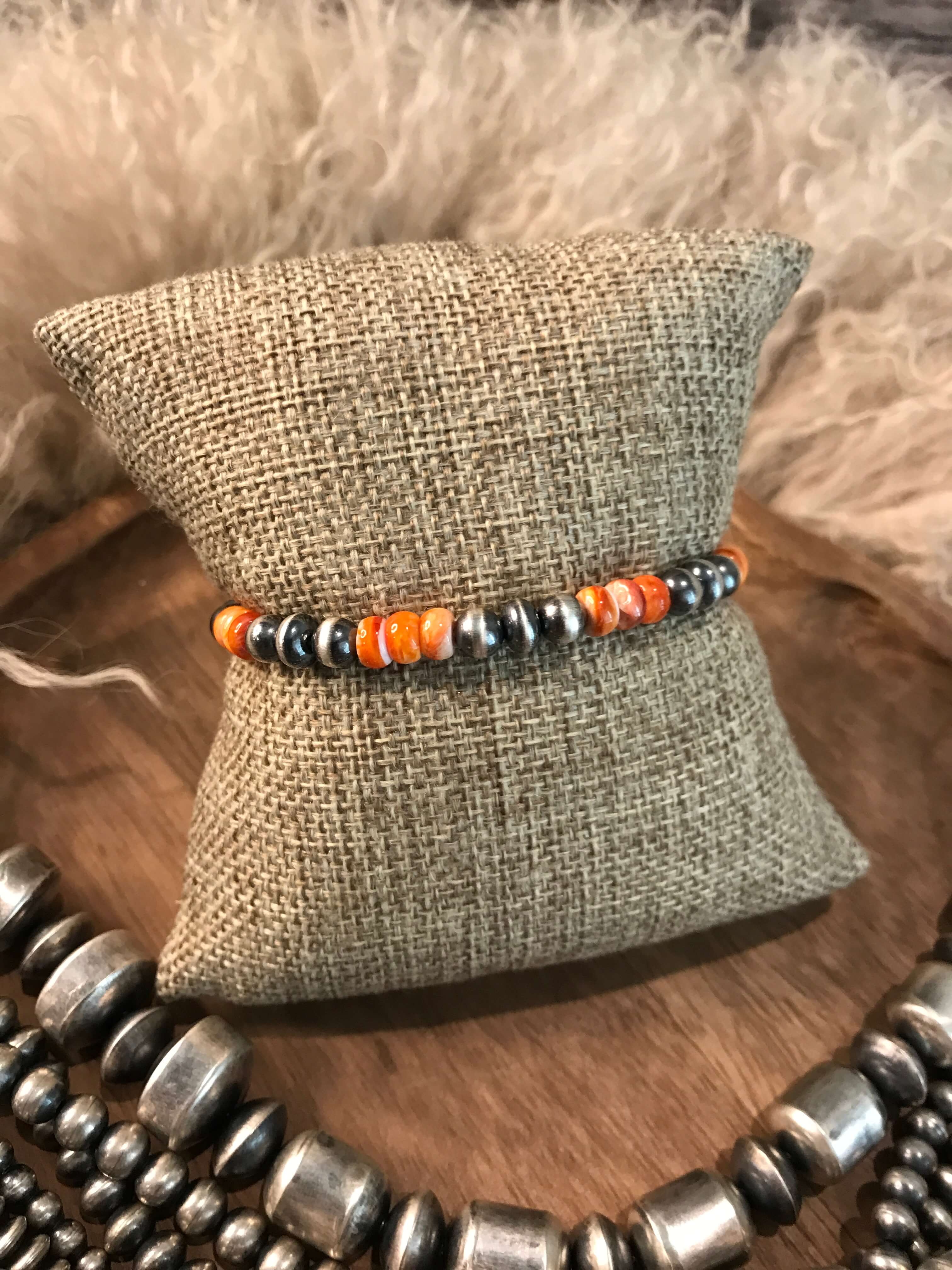 The Tenaha Orange Spiny Stretch Bracelet