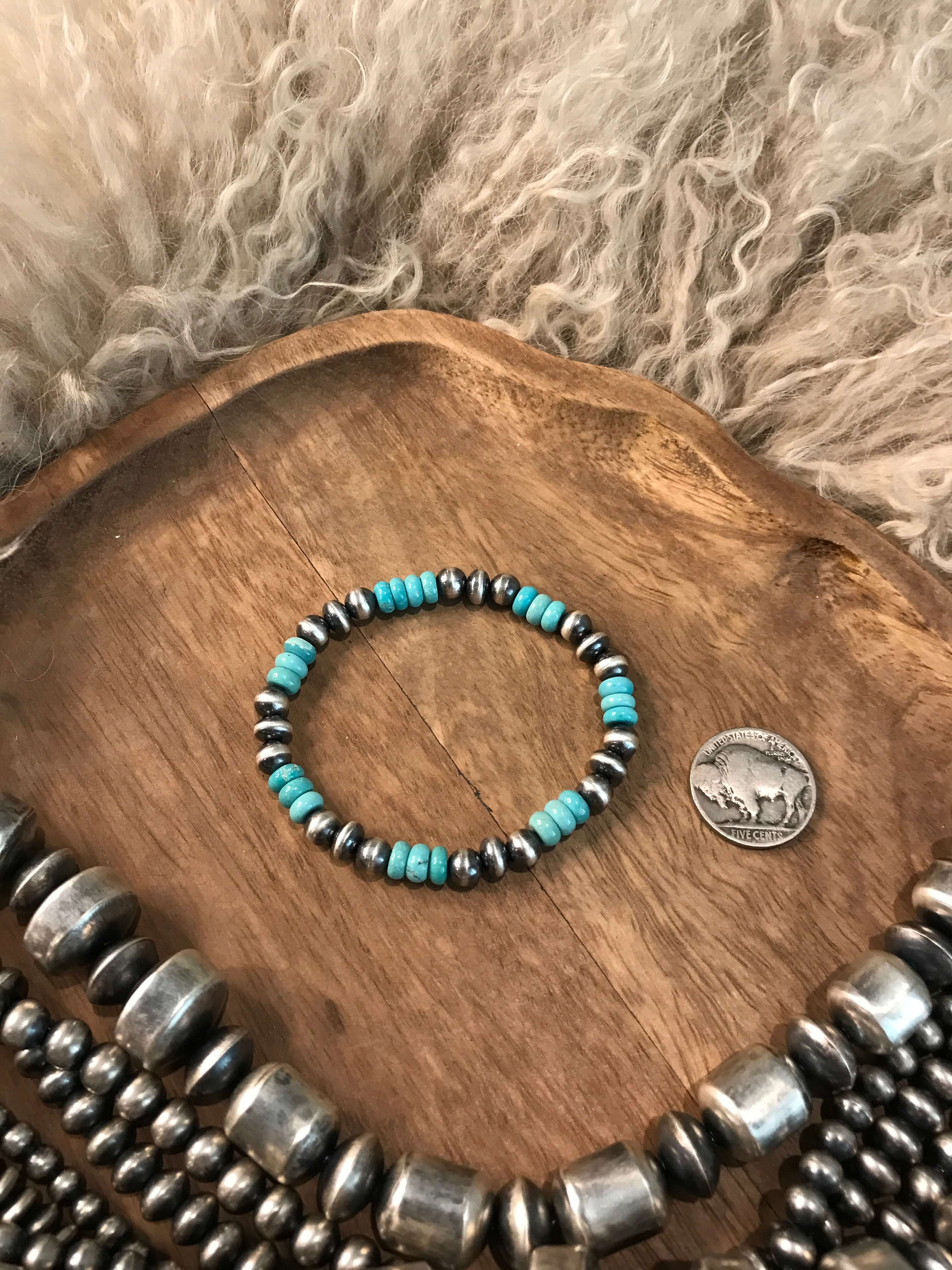 The Tenaha Stretch Bracelet in Turquoise - Image 2