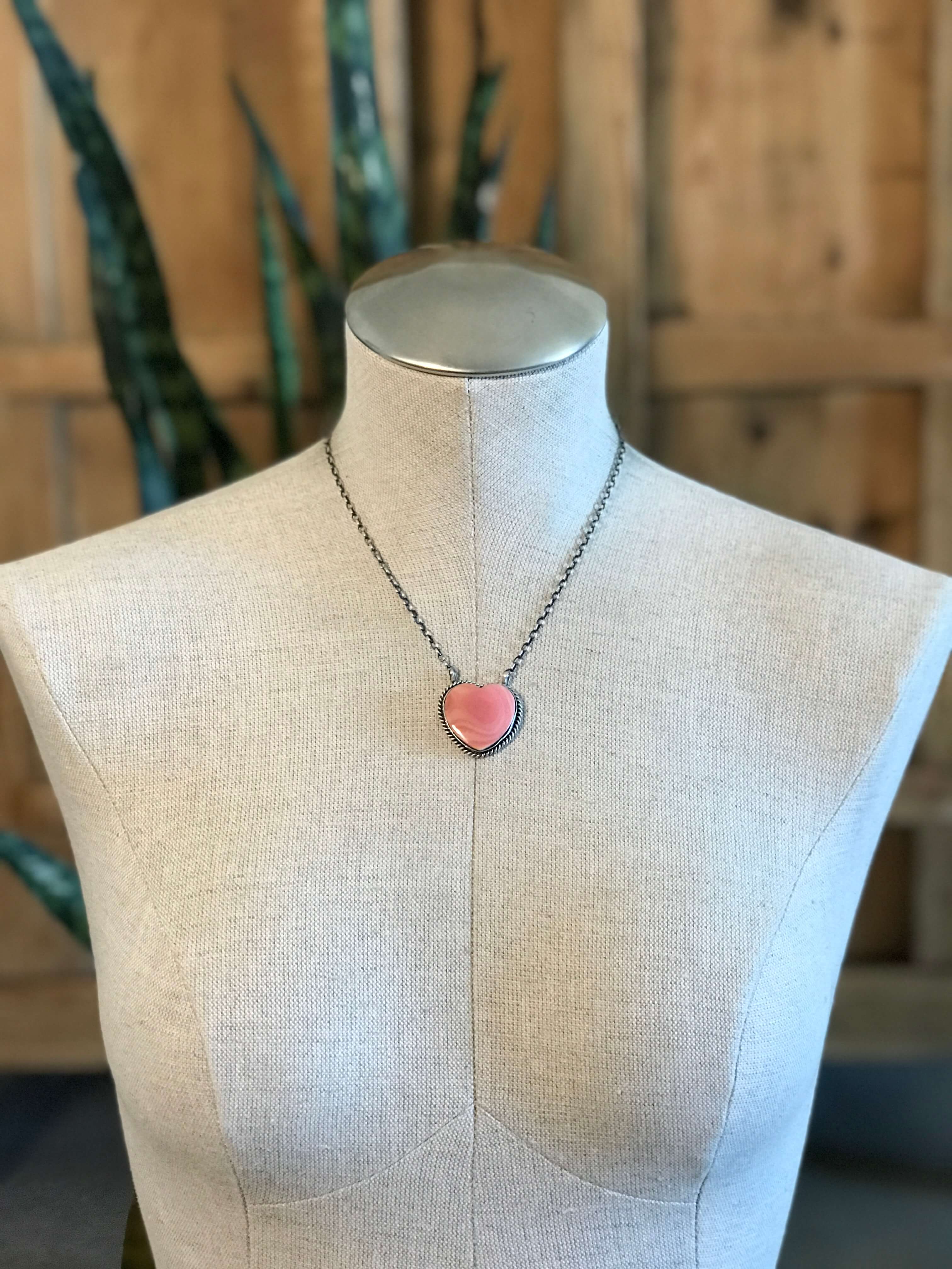 The Tori Pink Conch Heart Necklaces - Image 2