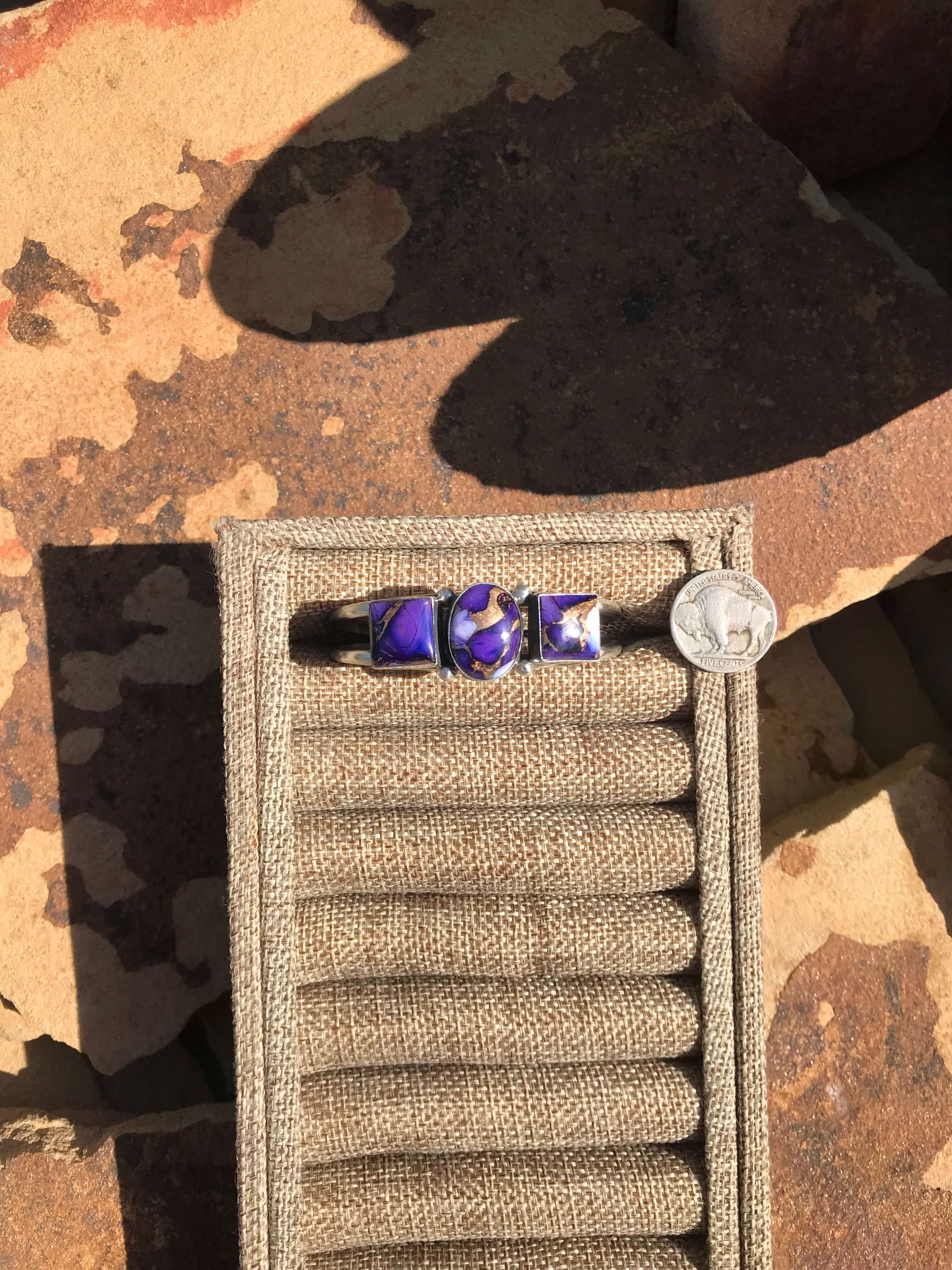 The Triple Stone Purple Dahlia Cuff, 1 - Image 3