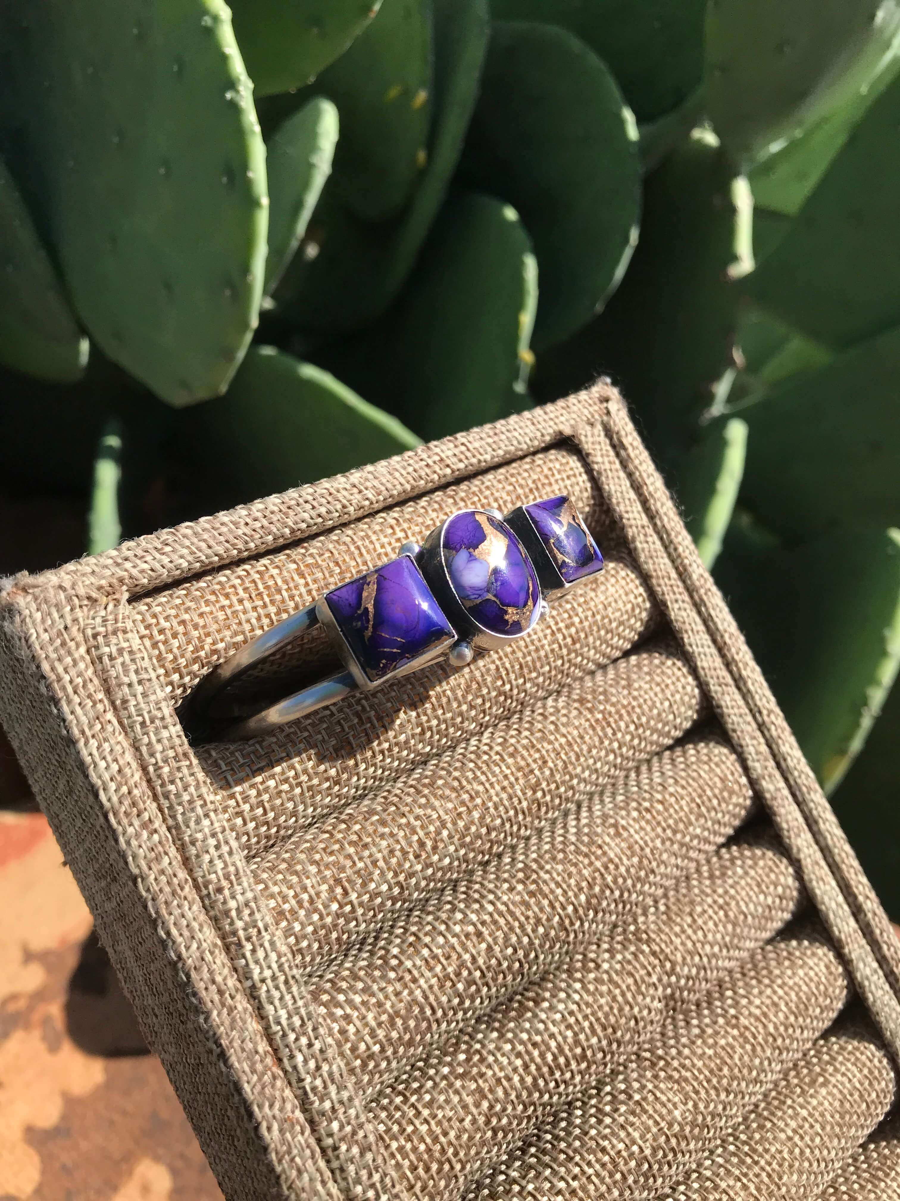 The Triple Stone Purple Dahlia Cuff, 1 - Image 4