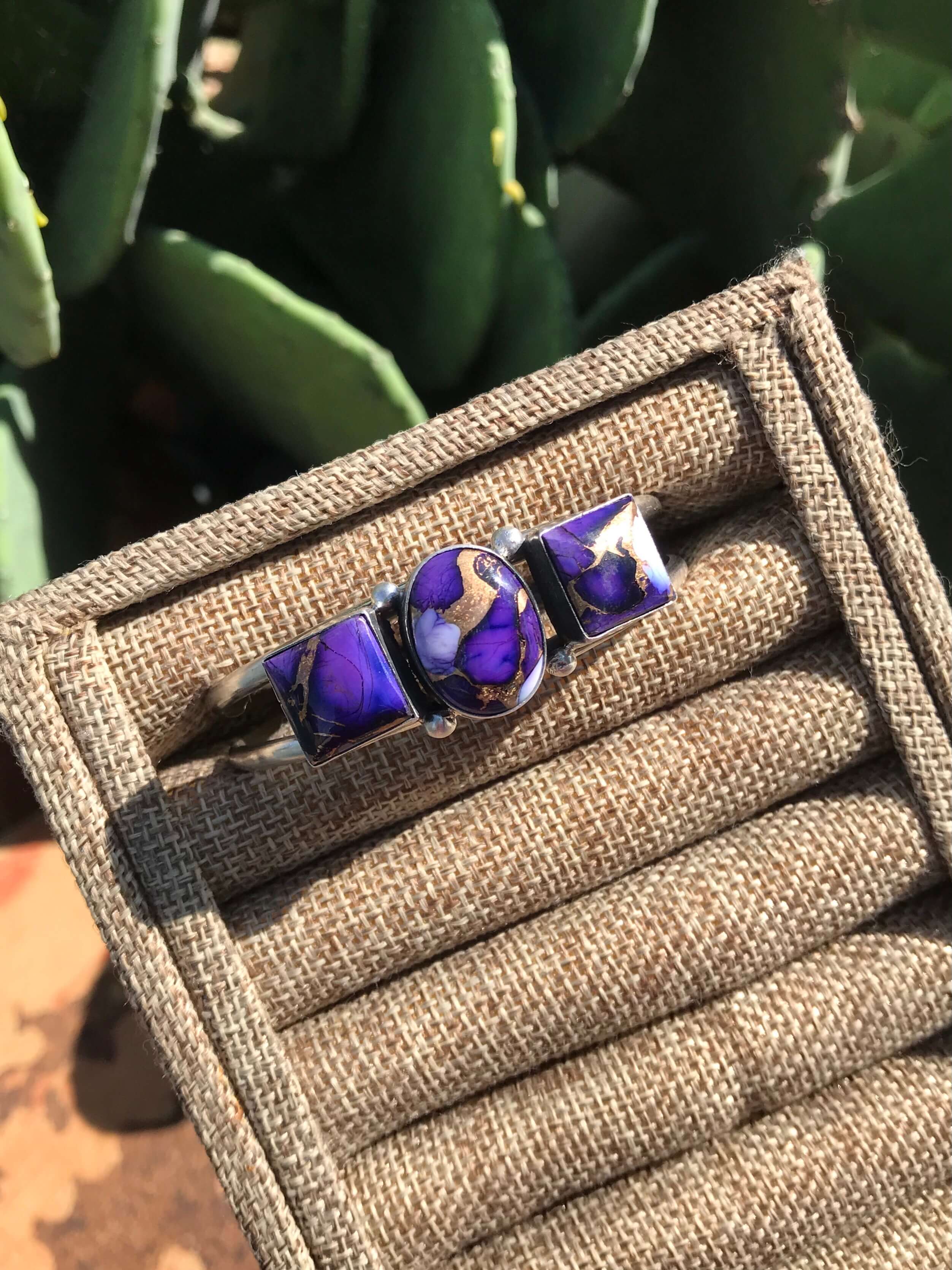 The Triple Stone Purple Dahlia Cuff, 1 - Image 5