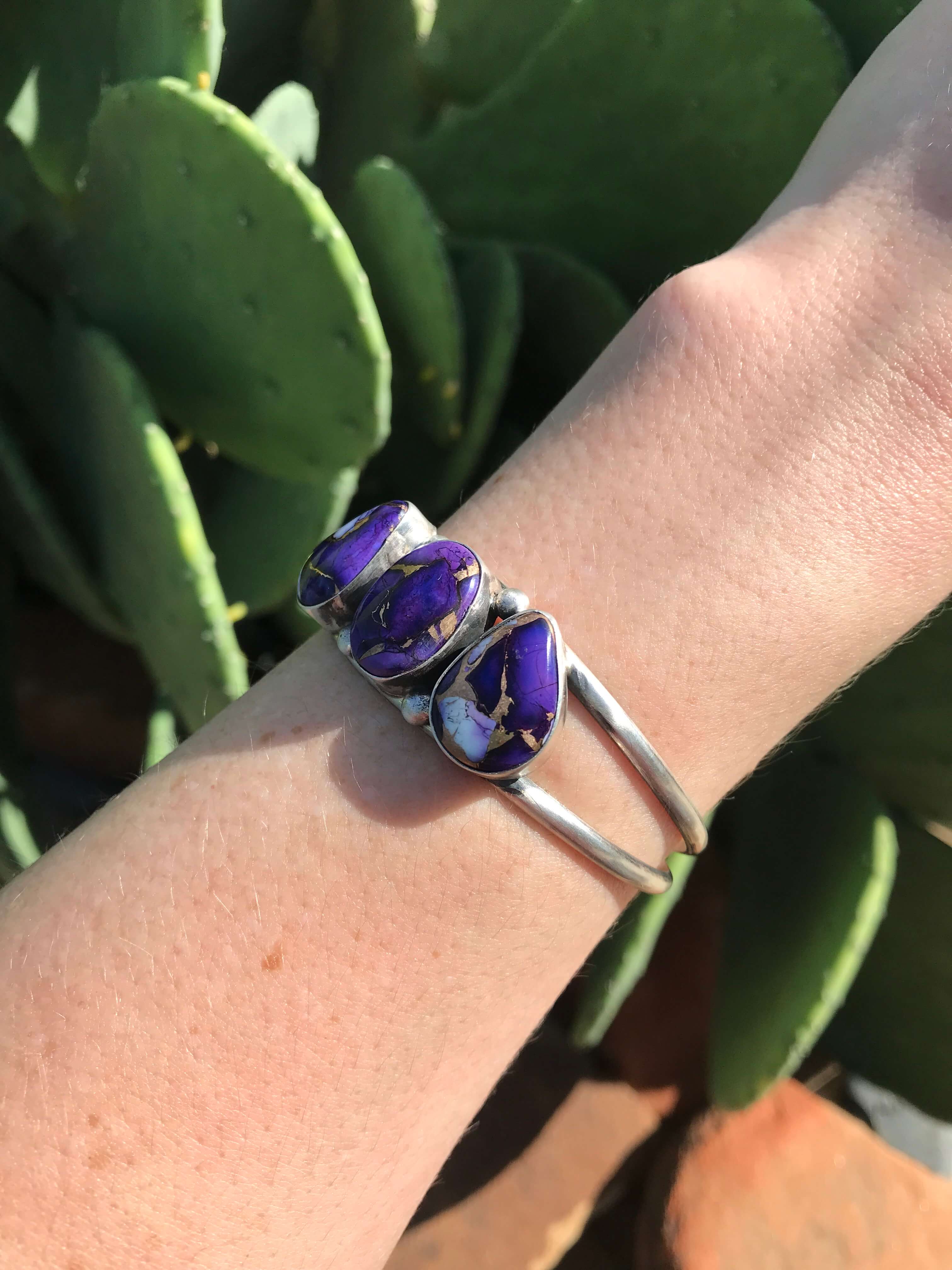The Triple Stone Purple Dahlia Cuff, 2 - Image 4