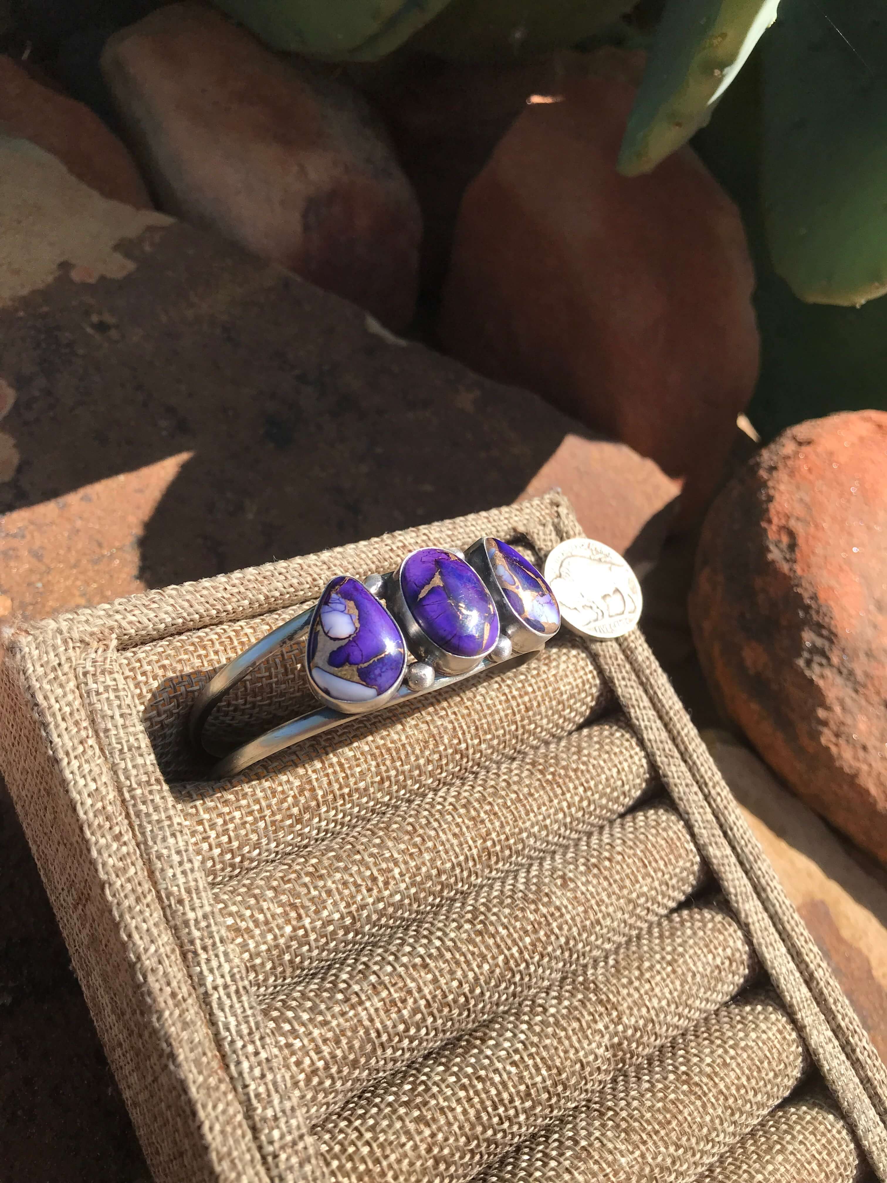 The Triple Stone Purple Dahlia Cuff, 2 - Image 5