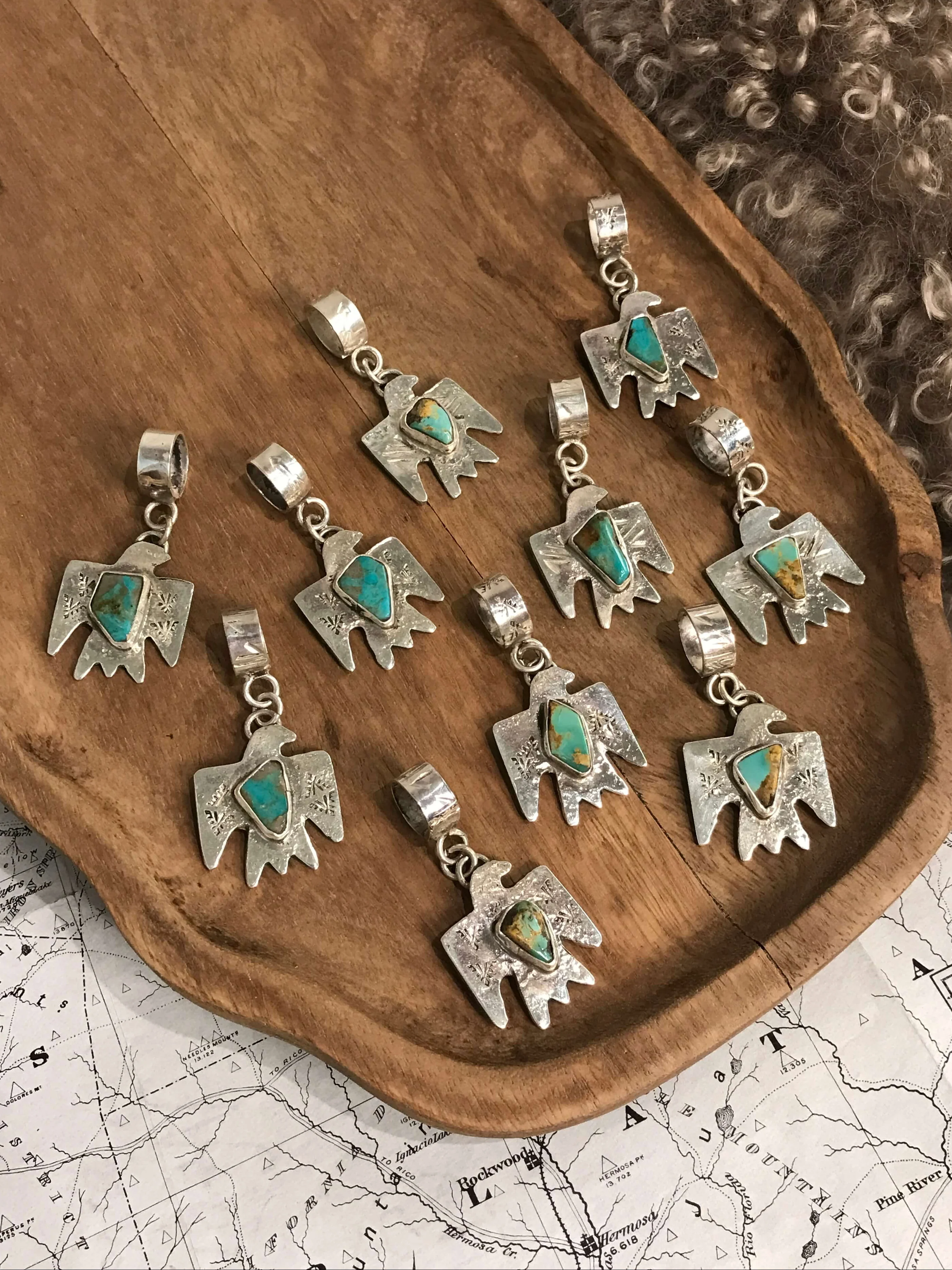 The Turquoise Thunderbird Pendants
