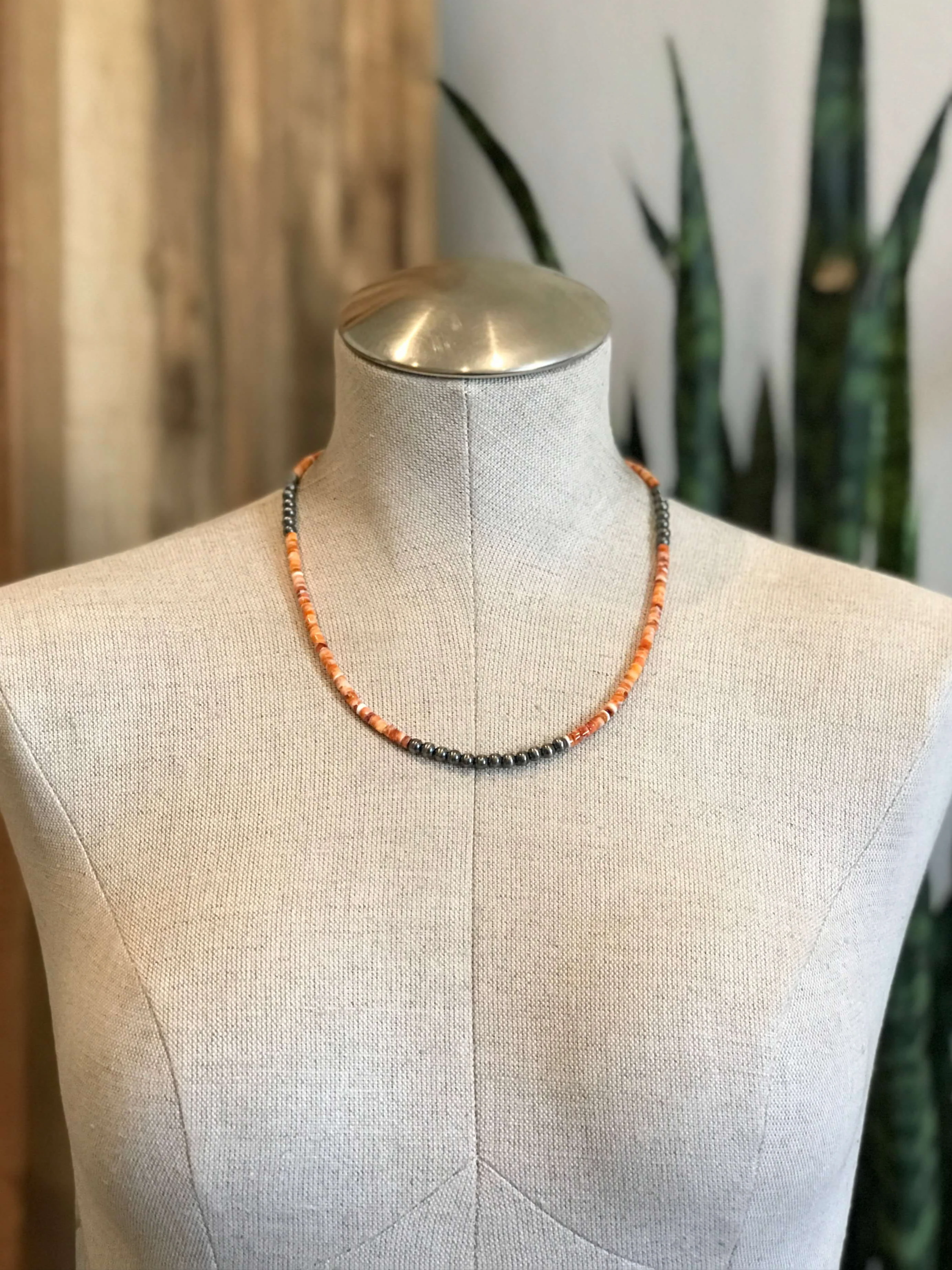 The Vananda Necklace in Orange Spiny, 20" - Image 2