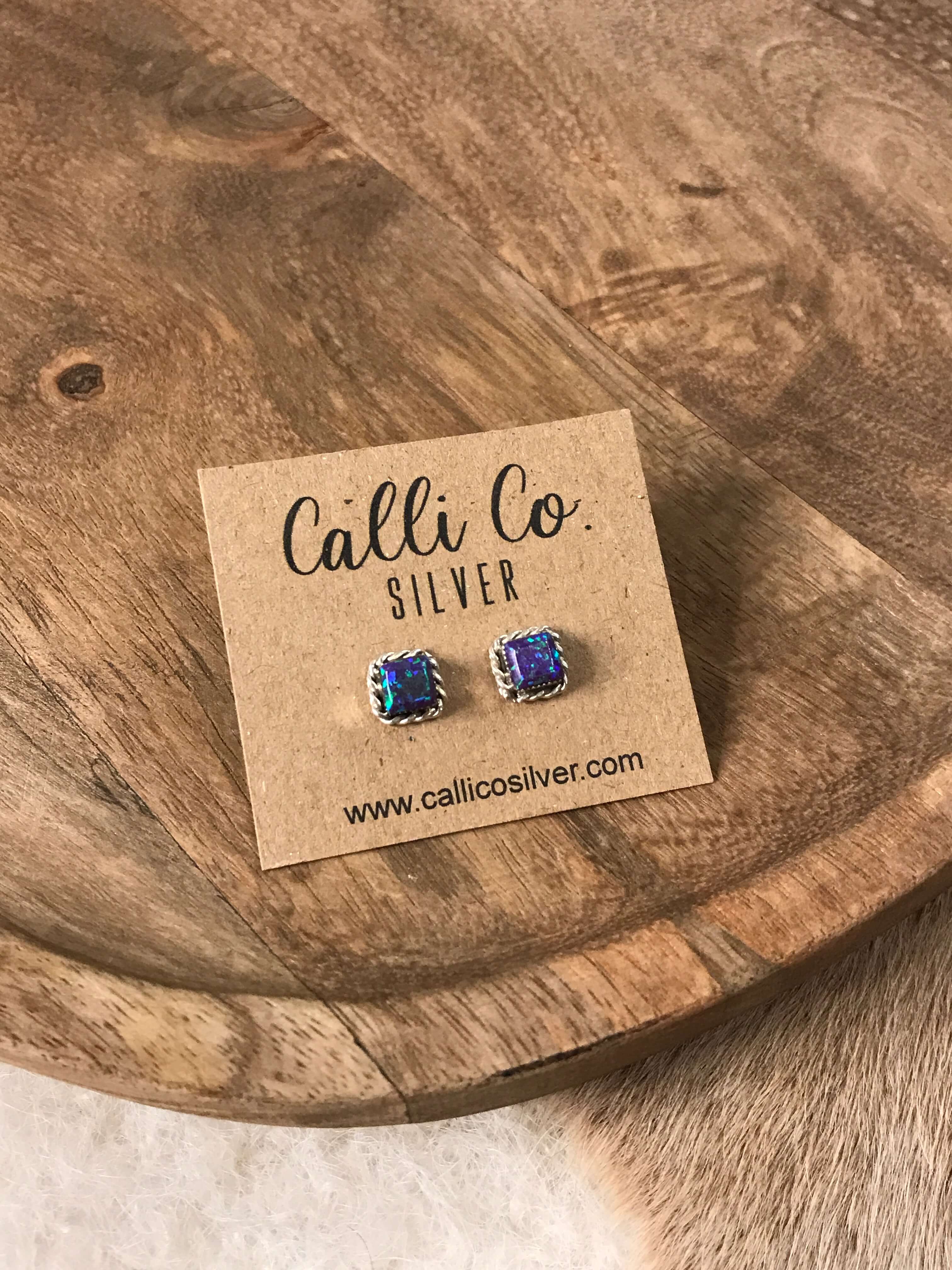 The Verity Opal Studs in Purple