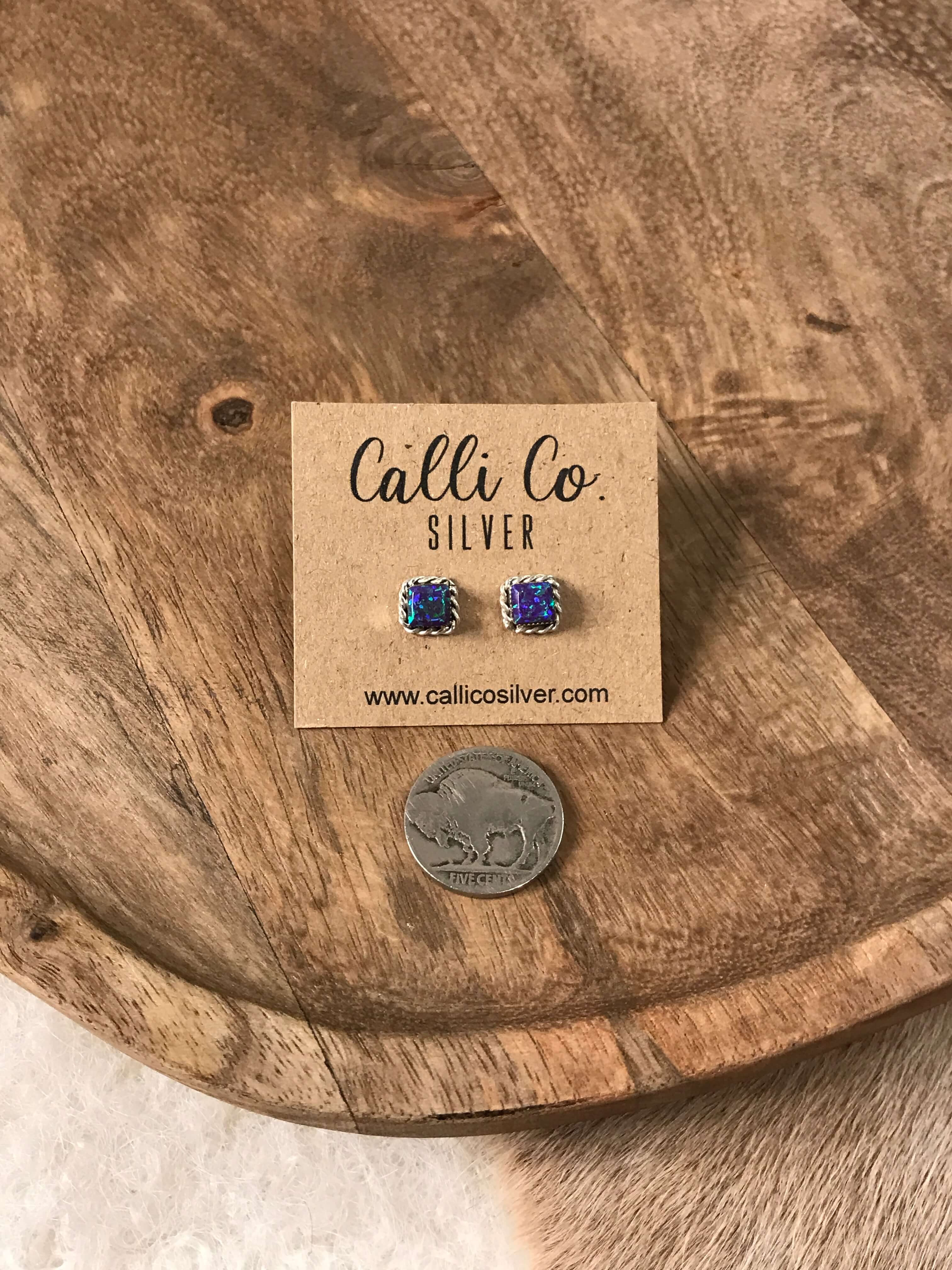 The Verity Opal Studs in Purple - Image 2