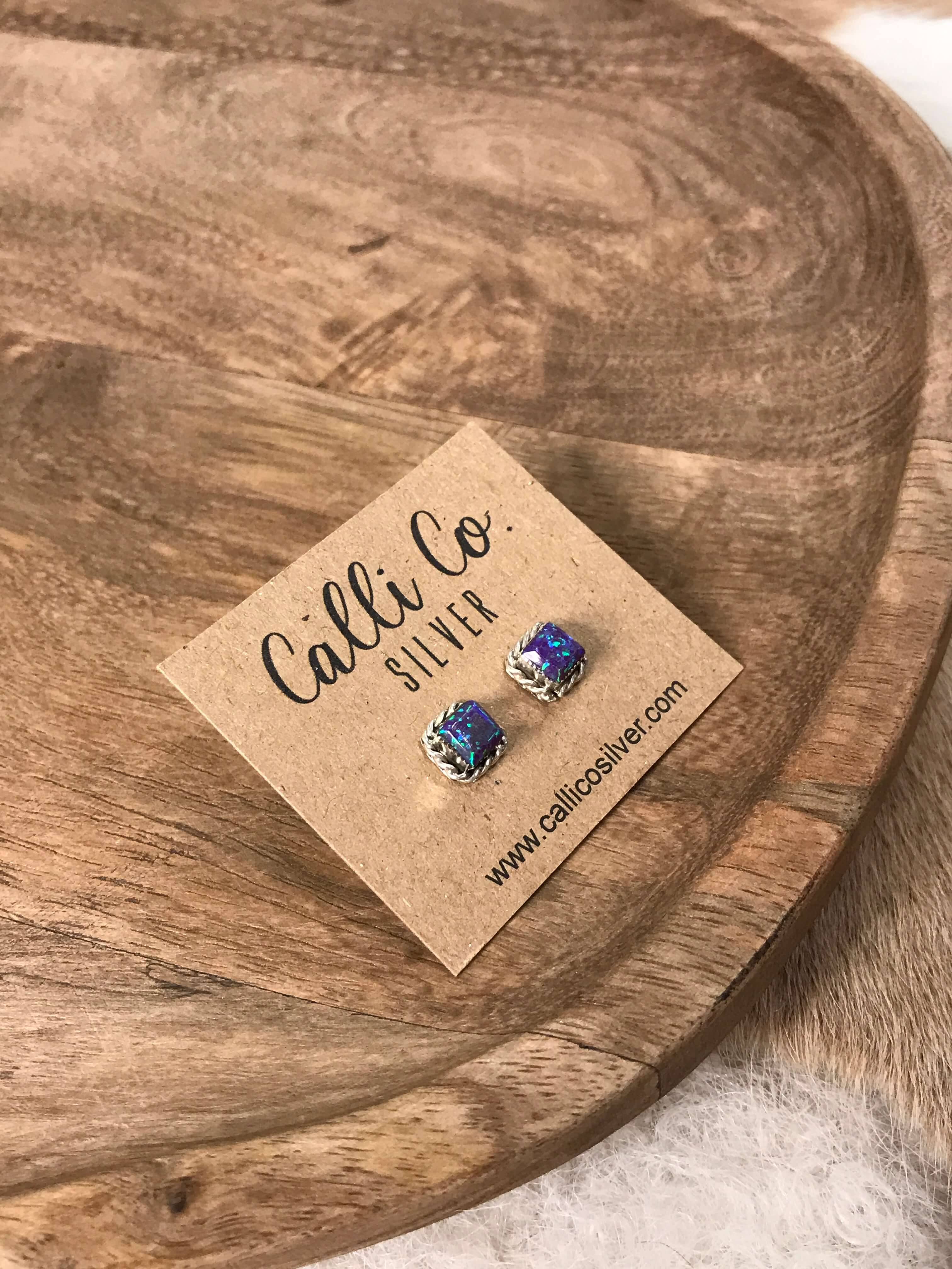 The Verity Opal Studs in Purple - Image 3