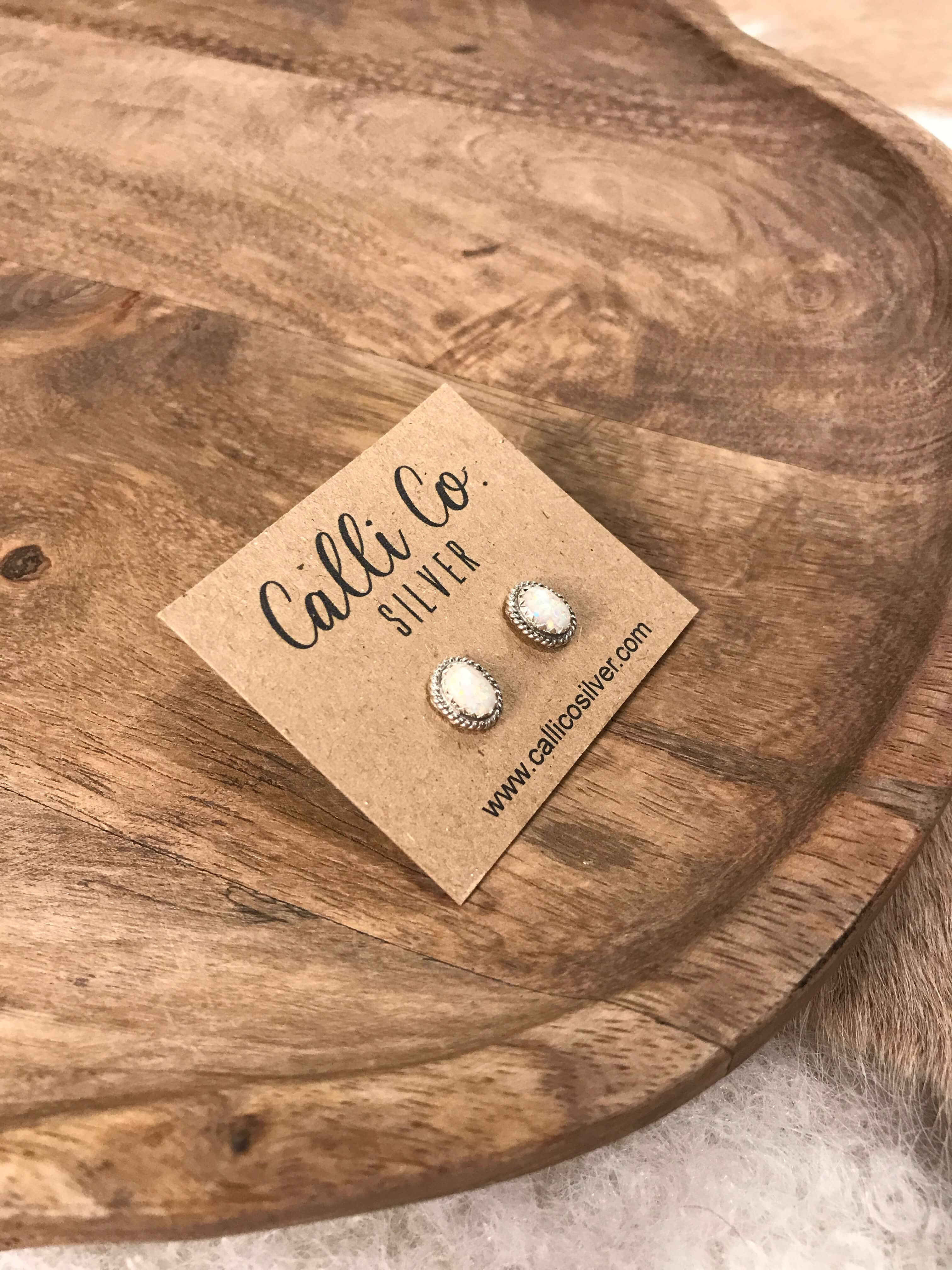 The Verity Opal Studs in White - Image 3
