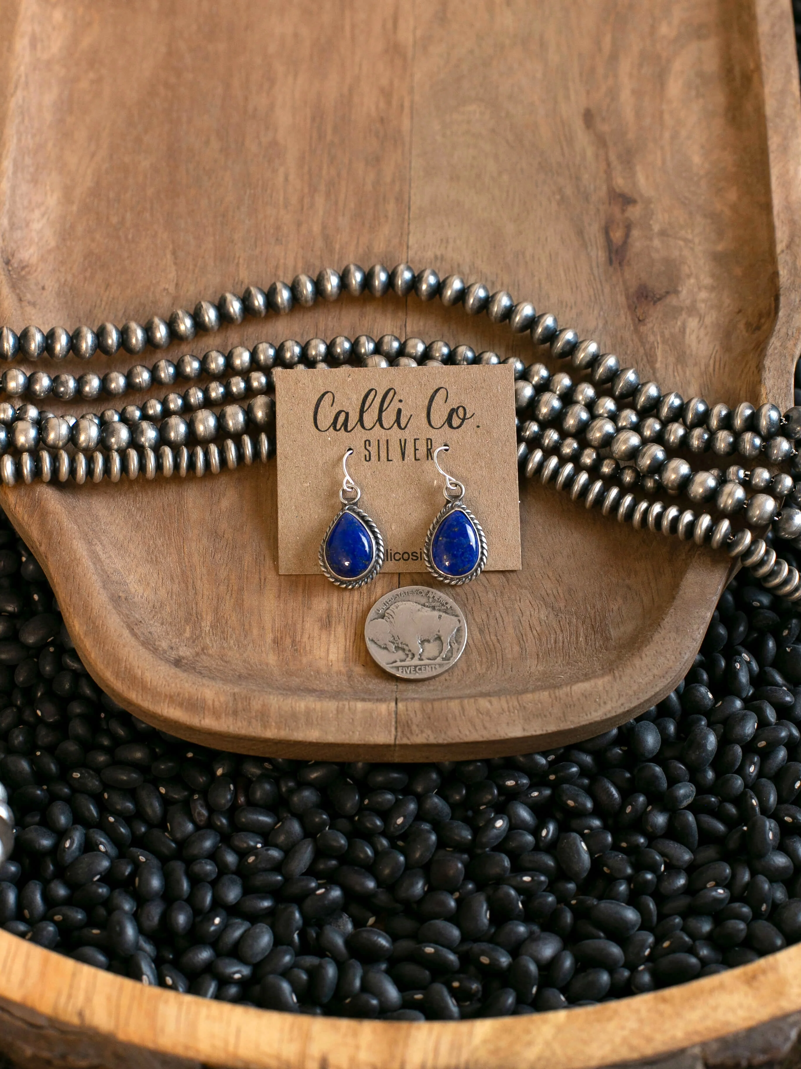 The Viola Earrings in Lapis, 2 - Image 2