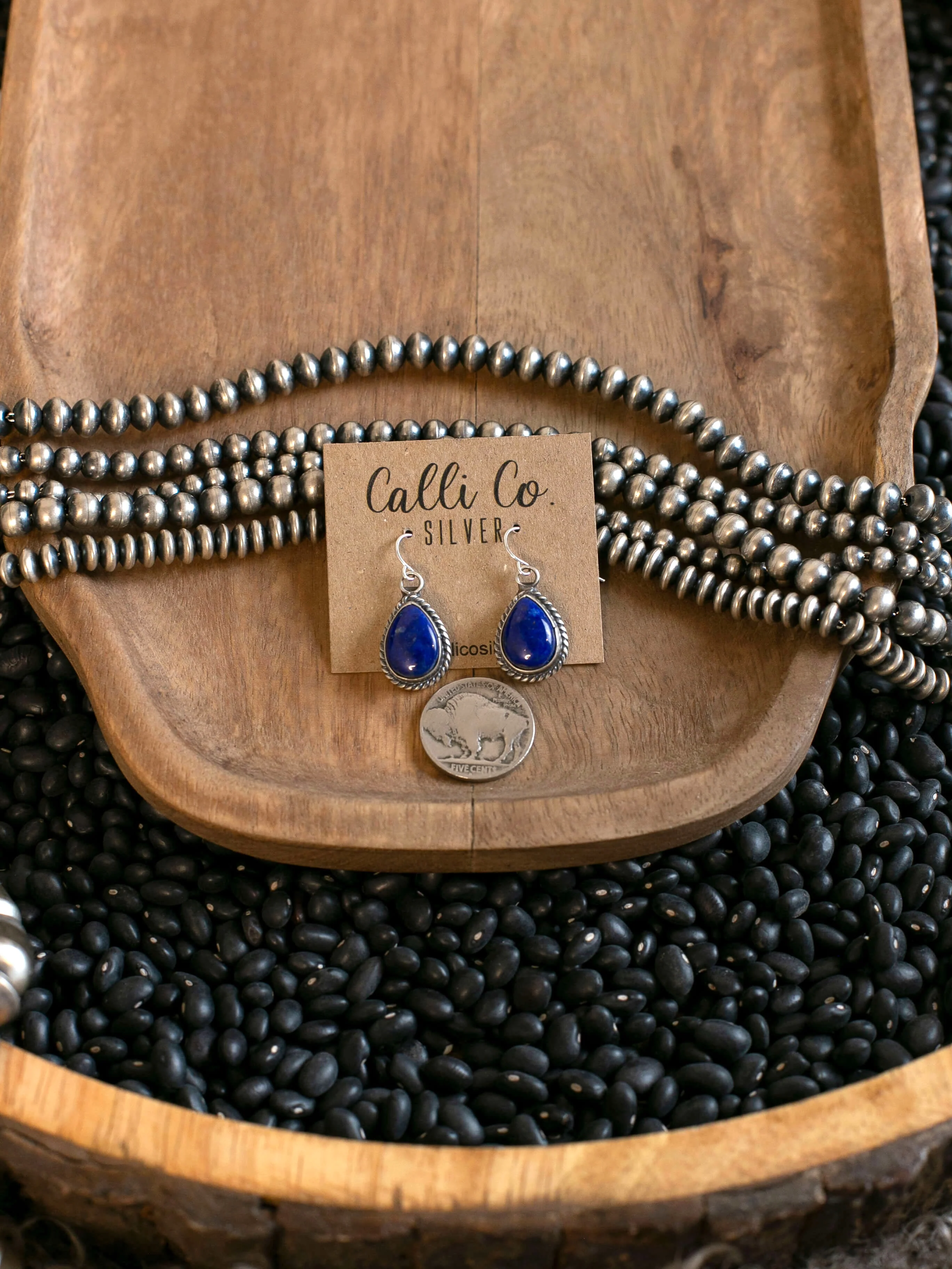The Viola Earrings in Lapis, 3 - Image 2