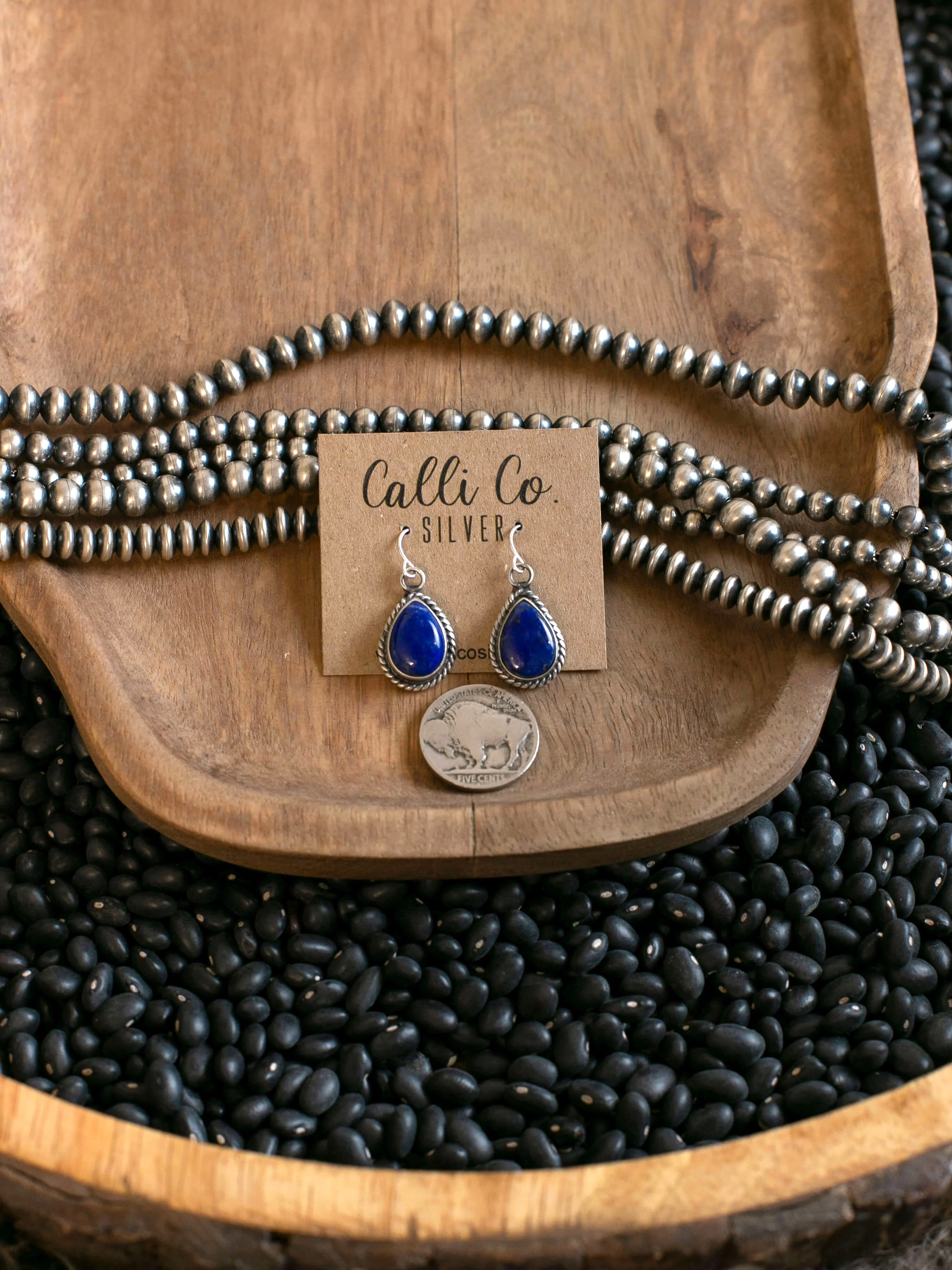 The Viola Earrings in Lapis, 5 - Image 2