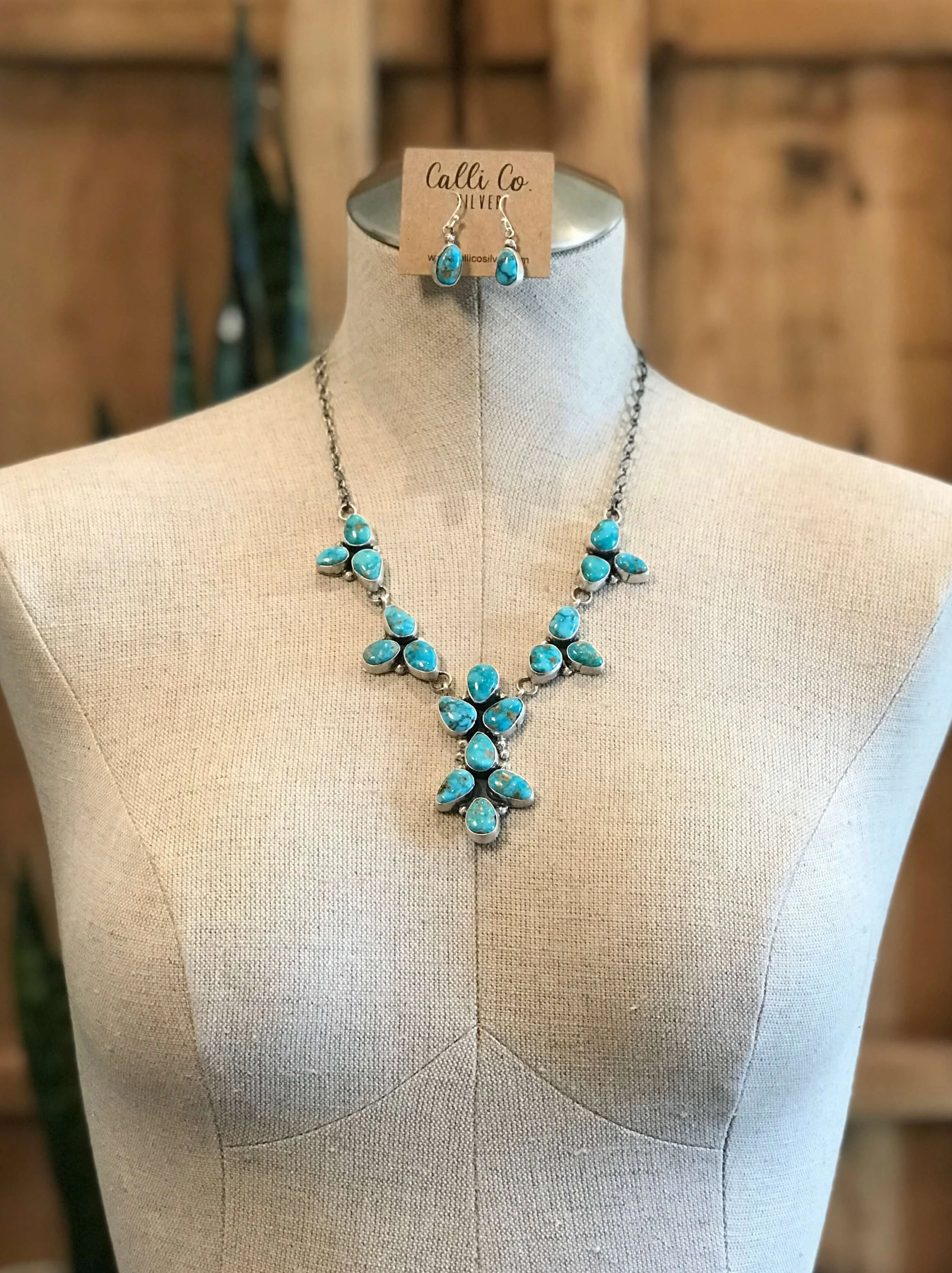 The Waco Turquoise Statement Necklace Set - Image 2