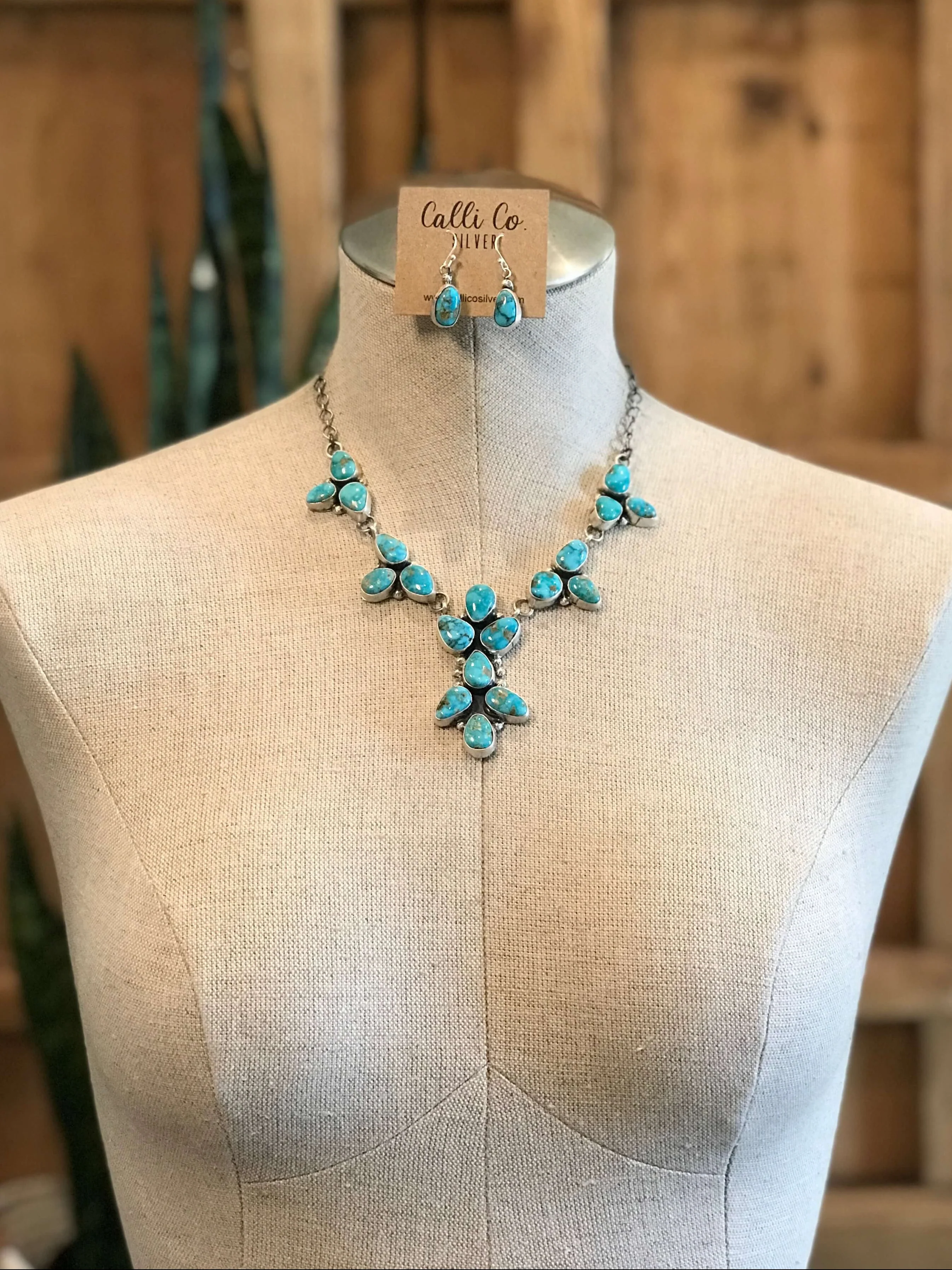 The Waco Turquoise Statement Necklace Set - Image 3