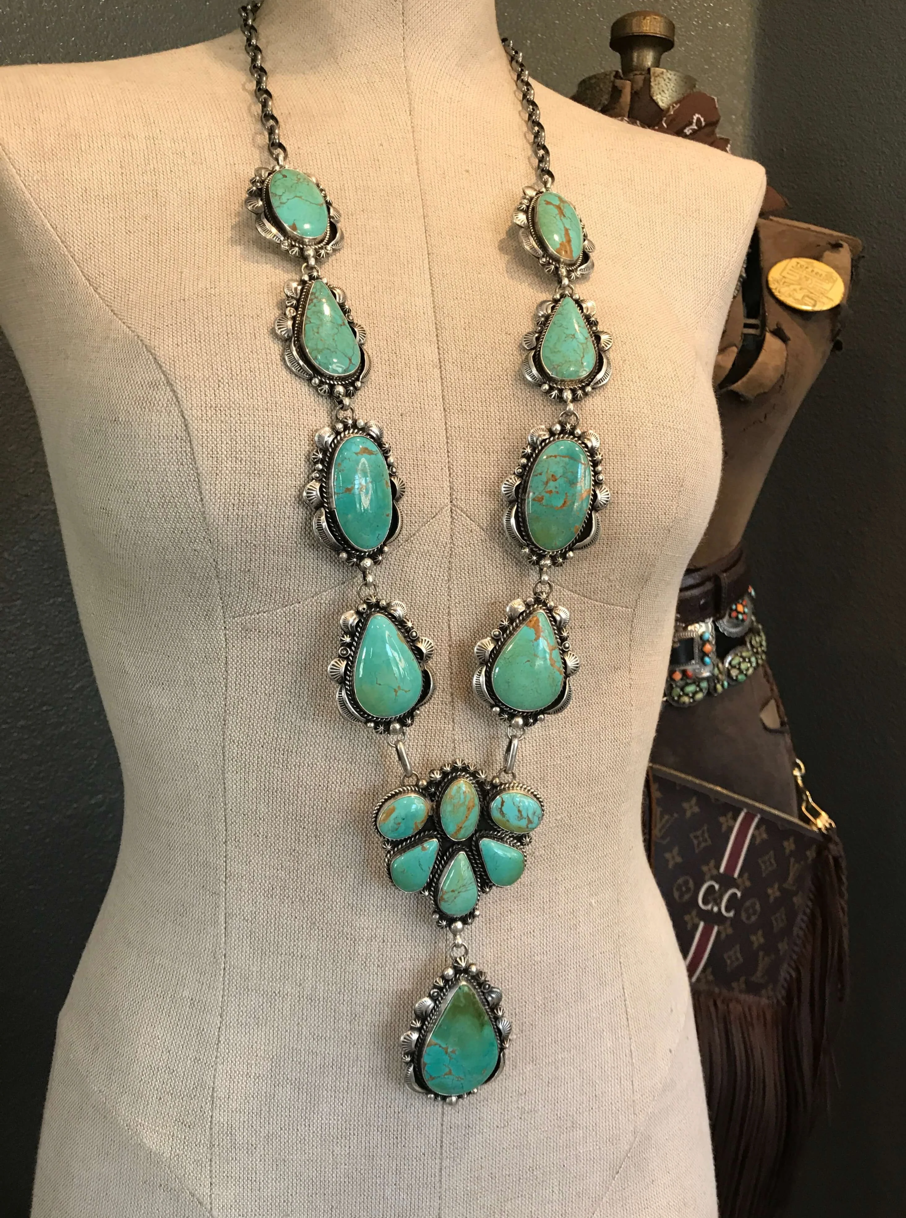 The Wanderer Turquoise Lariat Necklace Set - Image 3