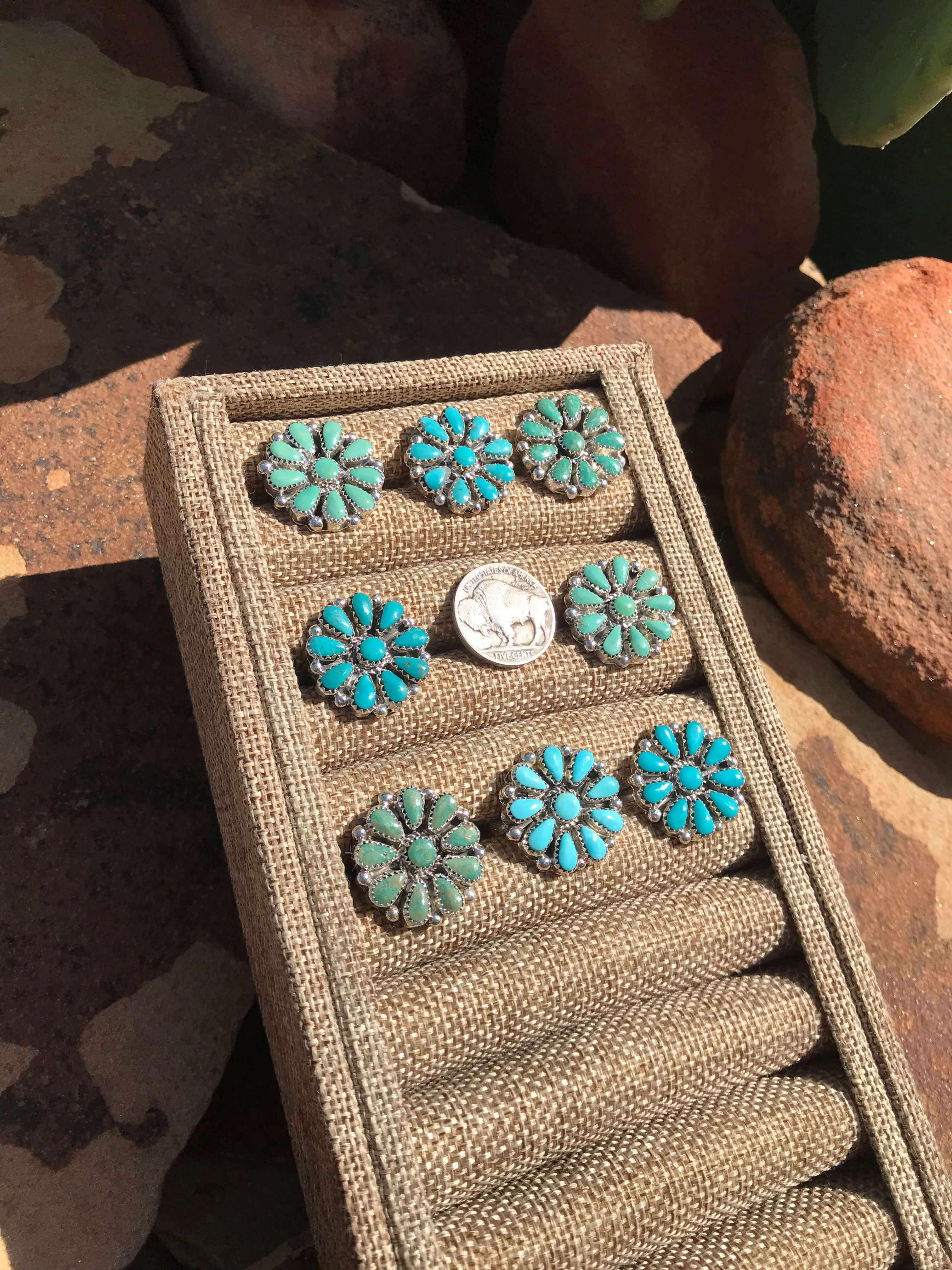 The Waylon Adjustable Turquoise Cluster Rings - Image 3