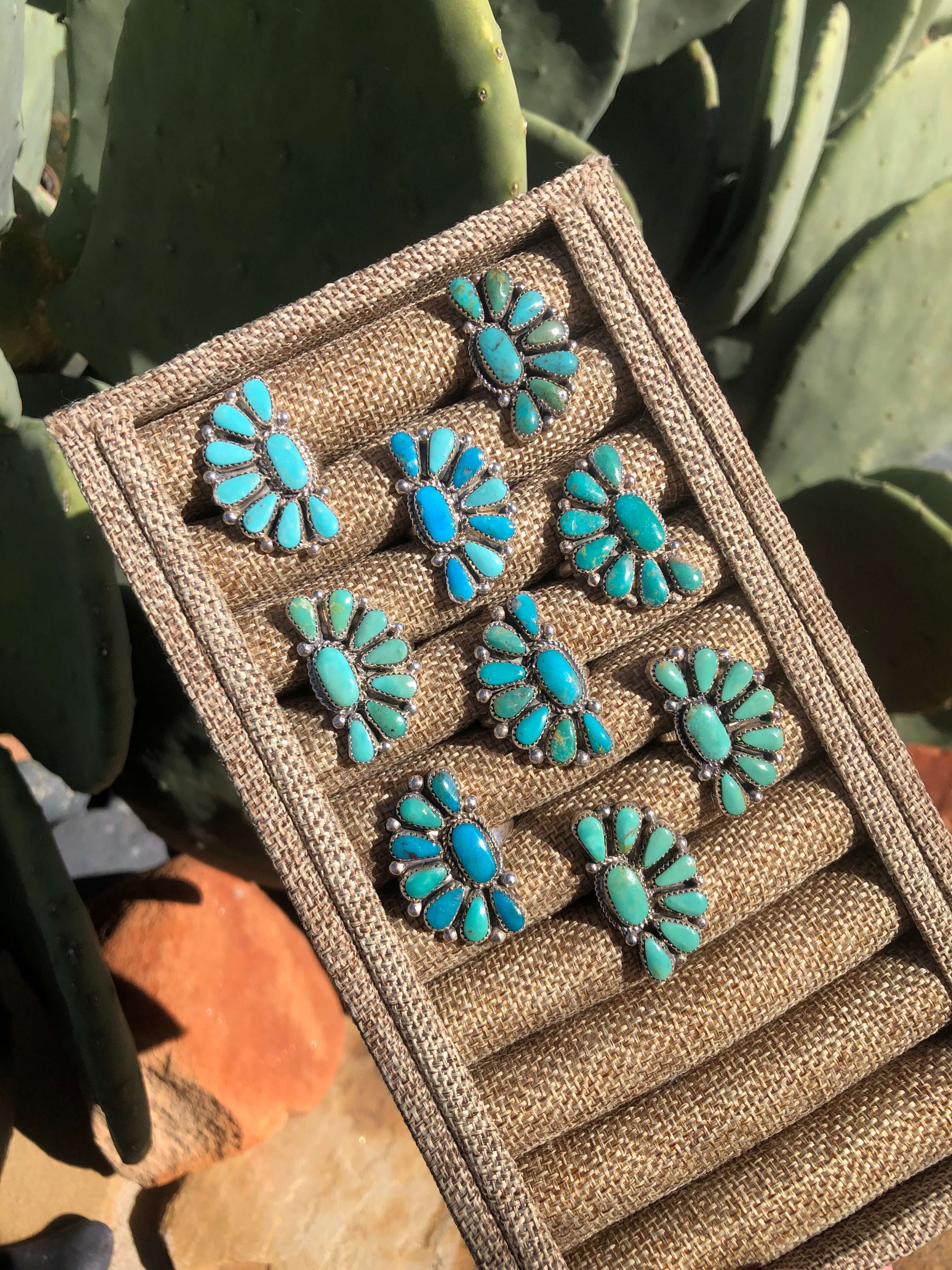 The Woods Adjustable Turquoise Cluster Rings - Image 5