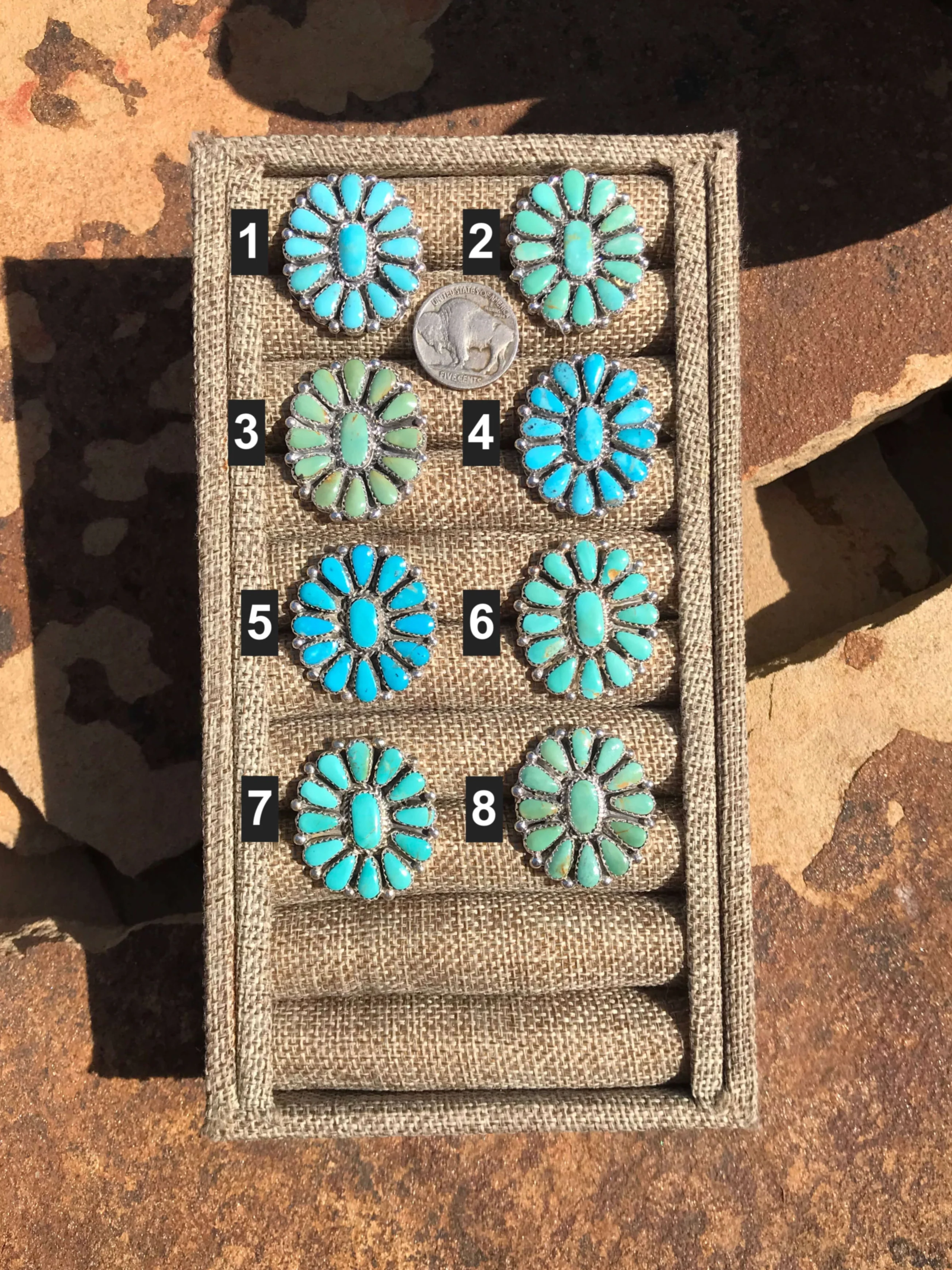 The Willis Adjustable Turquoise Cluster Rings - Image 2