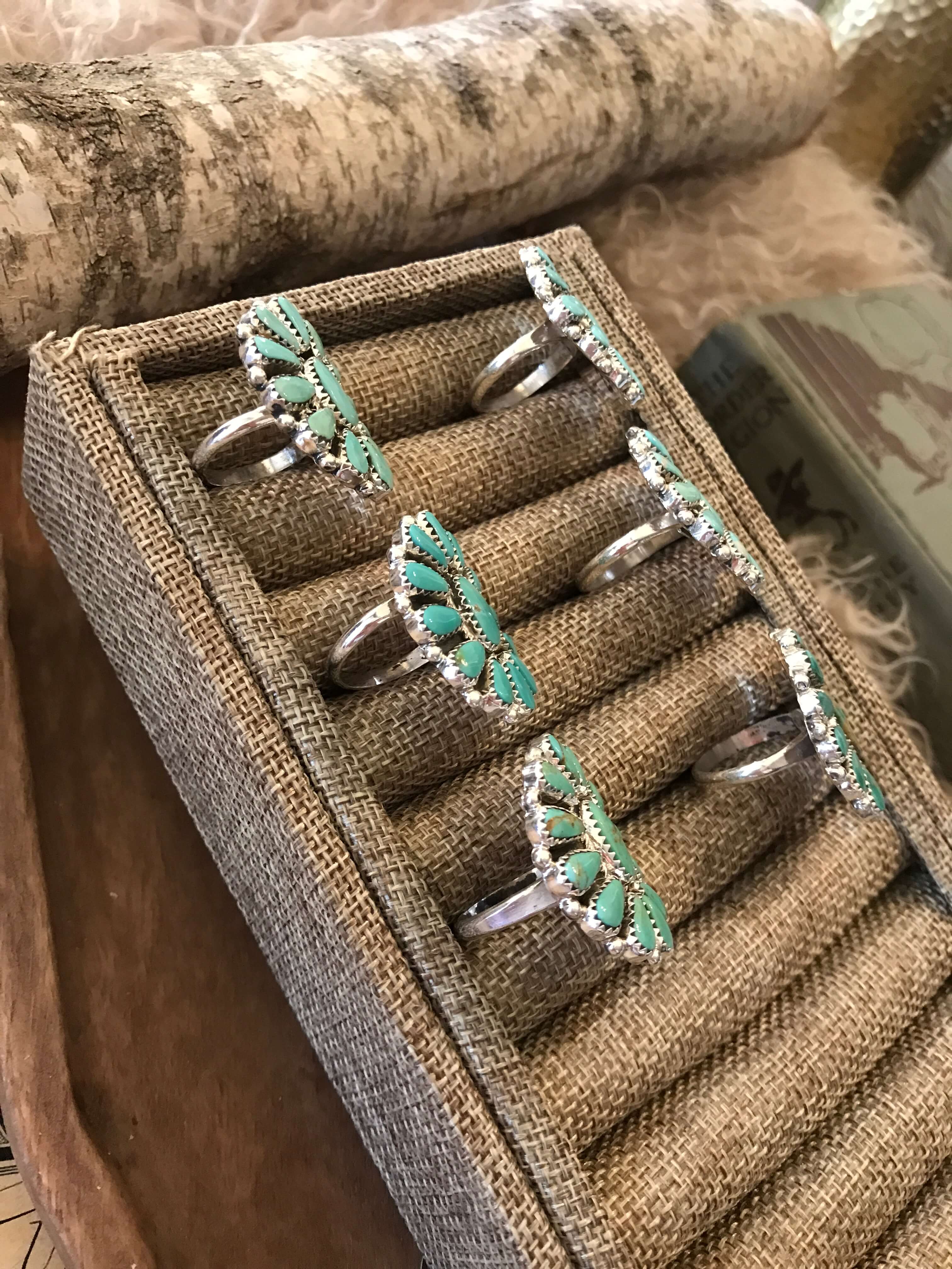 The Willis Adjustable Turquoise Cluster Rings - Image 3