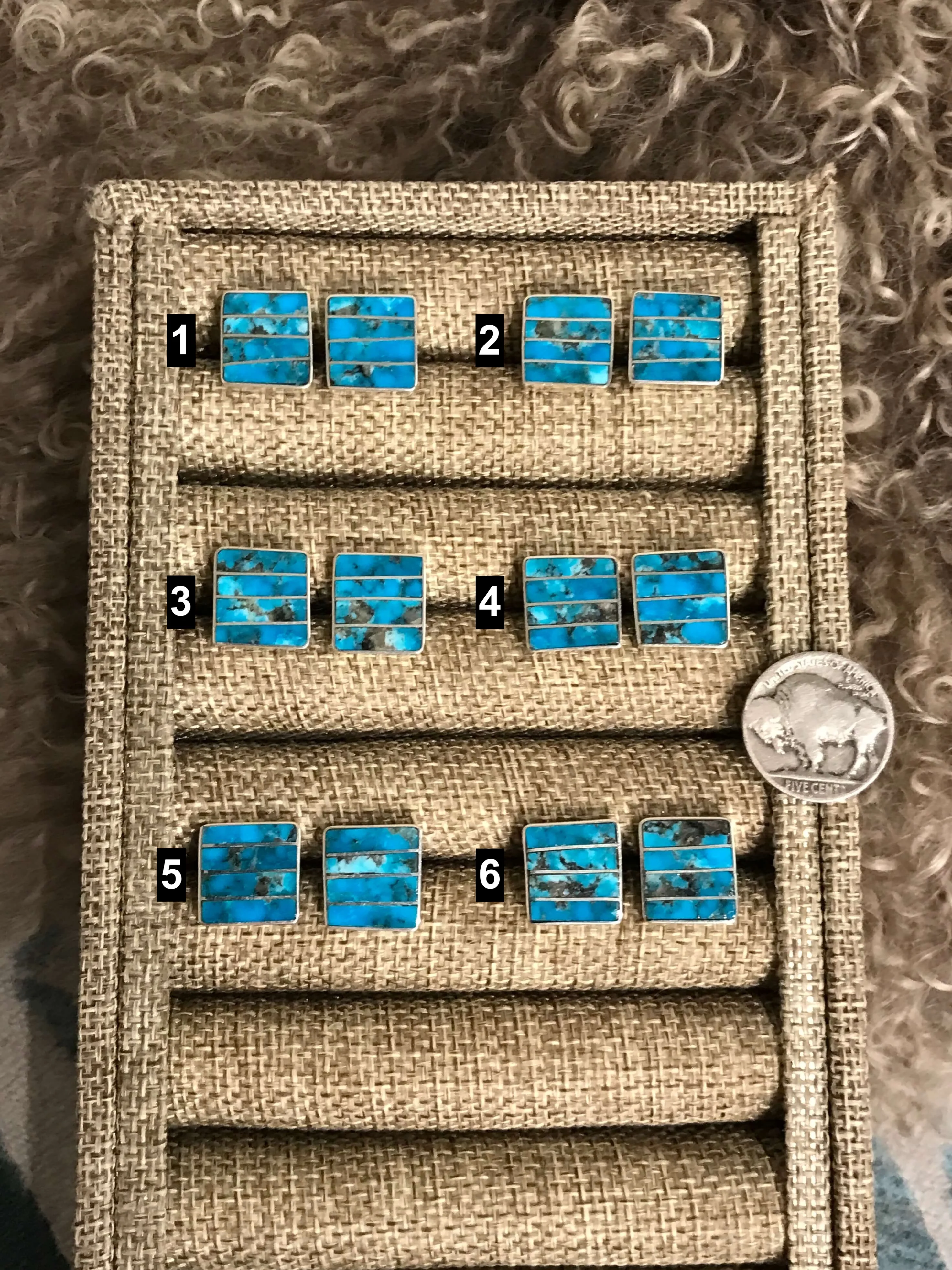 The Zermatt Turquoise Inlay Studs - Image 2